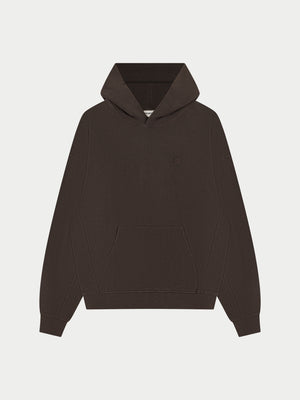 HEAVYWEIGHT WASHED RIBBED HOODIE - BROWN