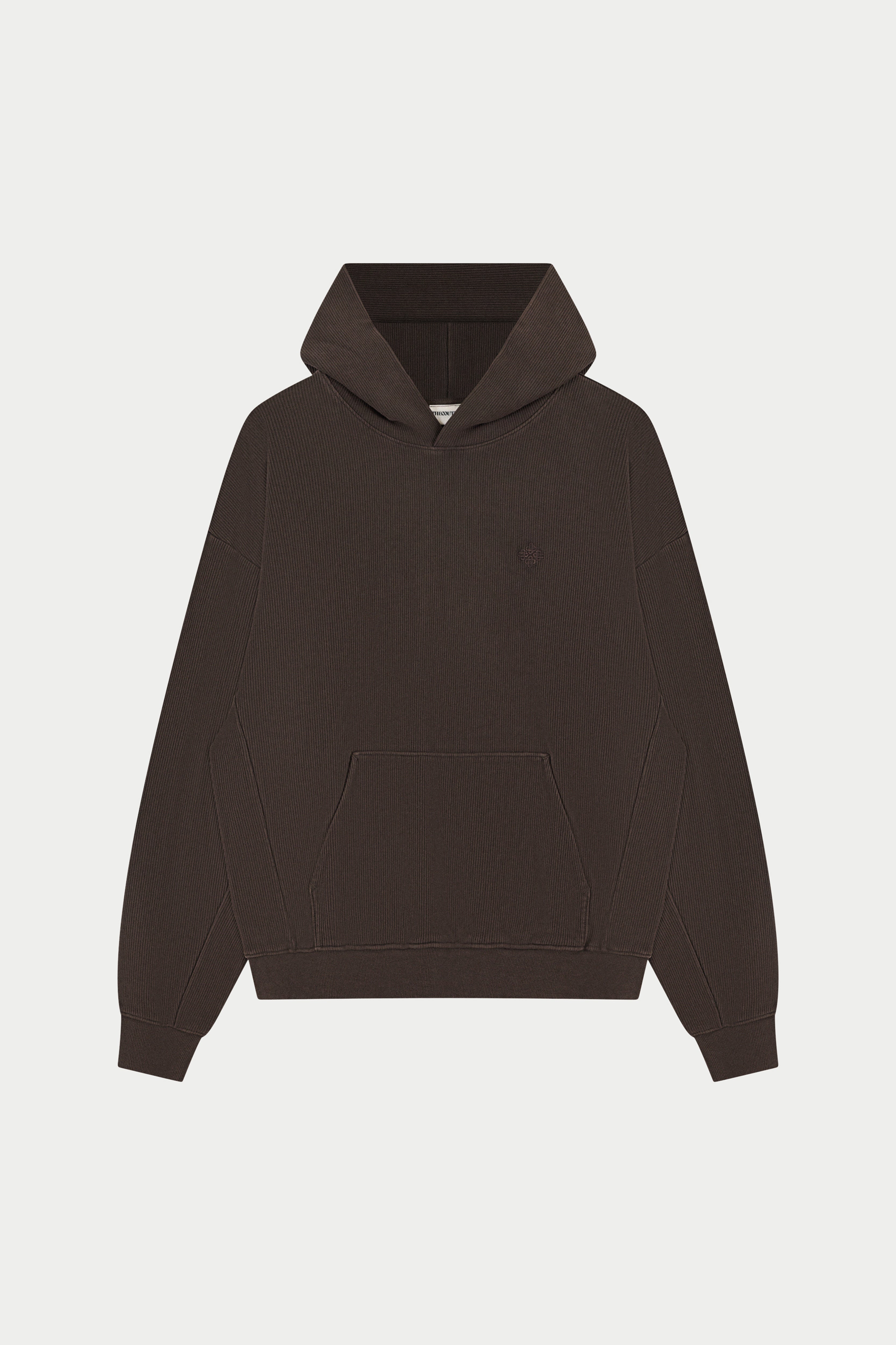 HEAVYWEIGHT WASHED RIBBED HOODIE - BROWN