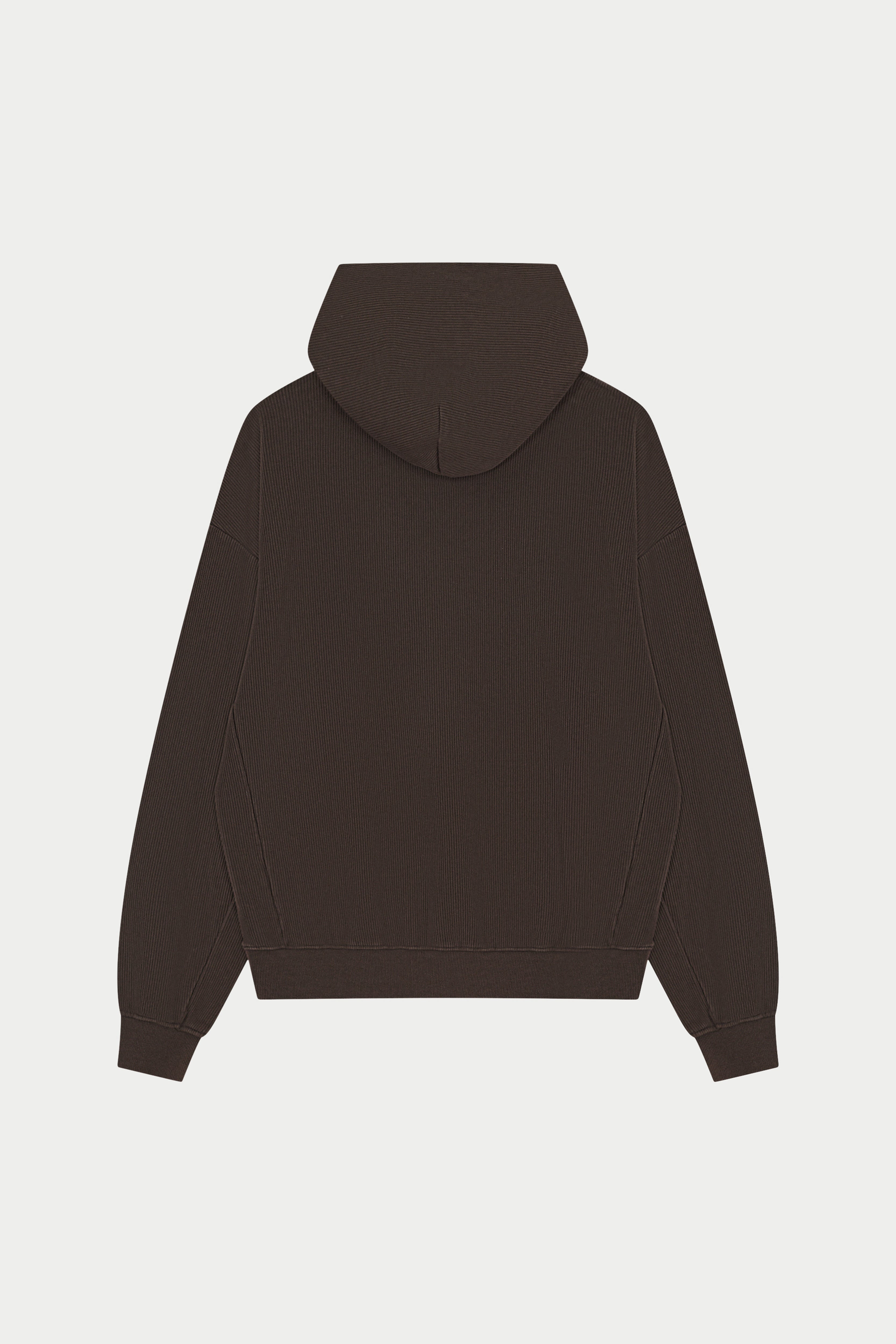 HEAVYWEIGHT WASHED RIBBED HOODIE - BROWN