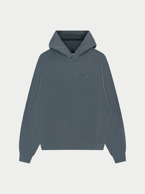 HEAVYWEIGHT WASHED RIBBED HOODIE - GREY