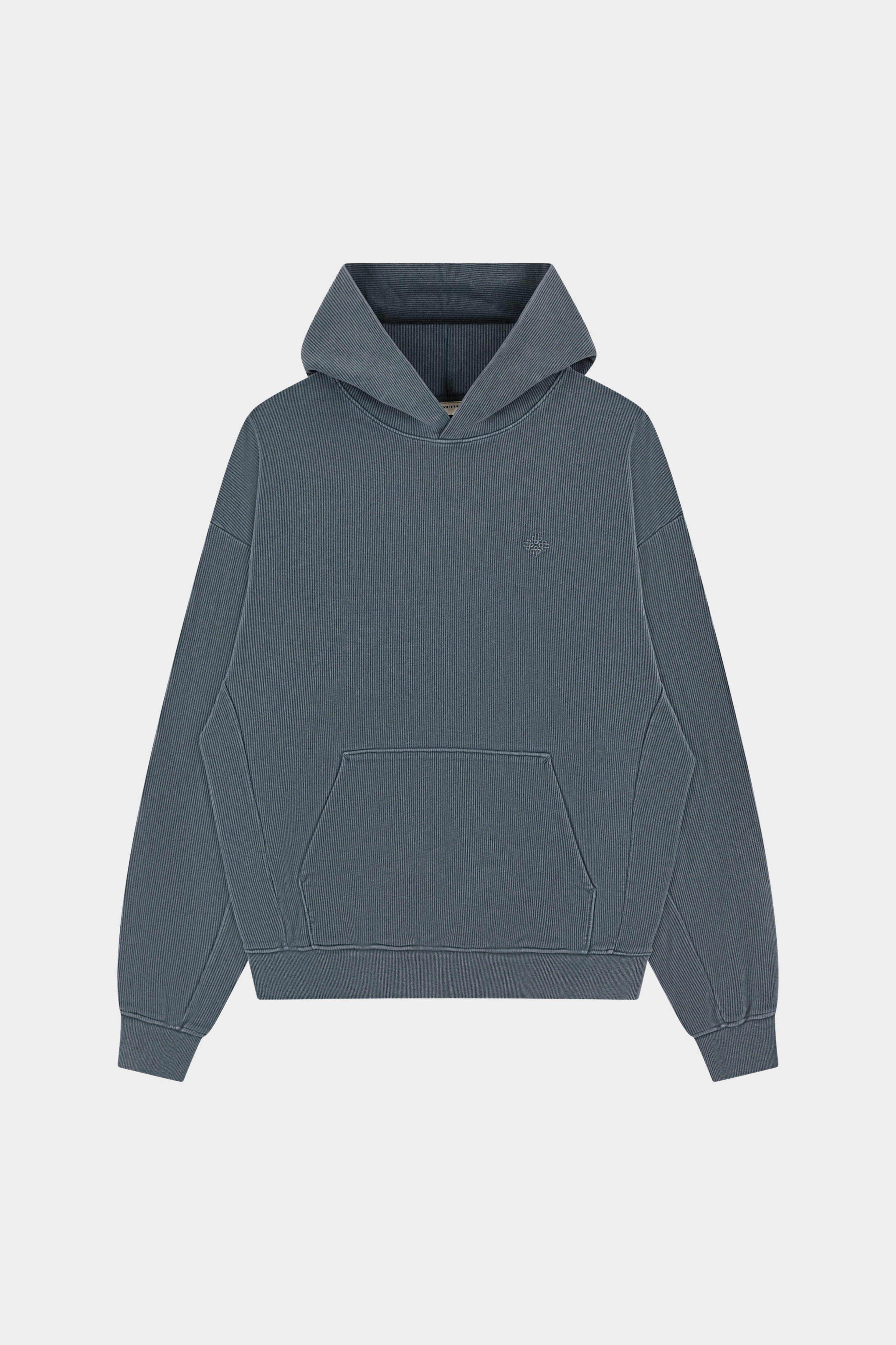 HEAVYWEIGHT WASHED RIBBED HOODIE - GREY