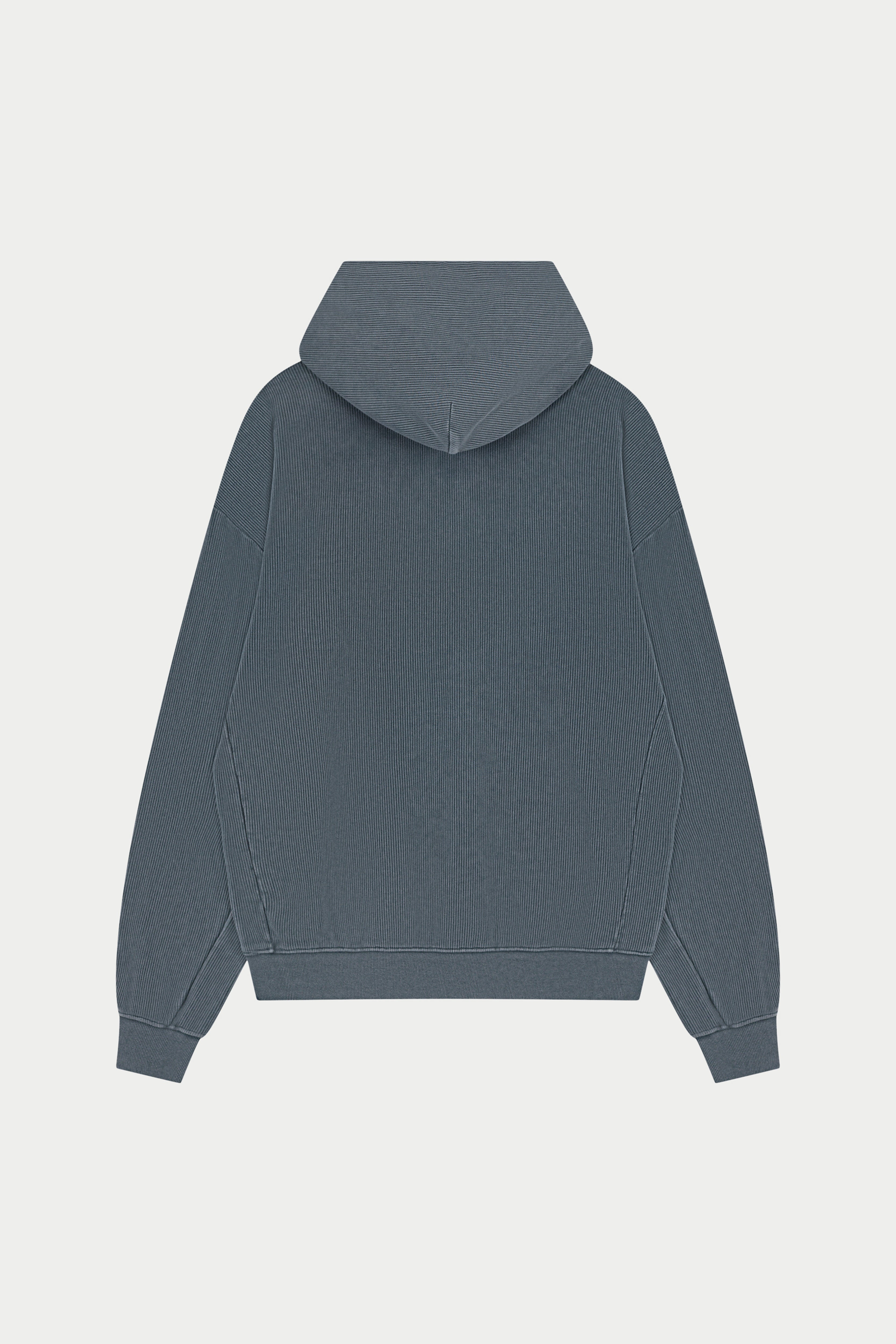 HEAVYWEIGHT WASHED RIBBED HOODIE - GREY
