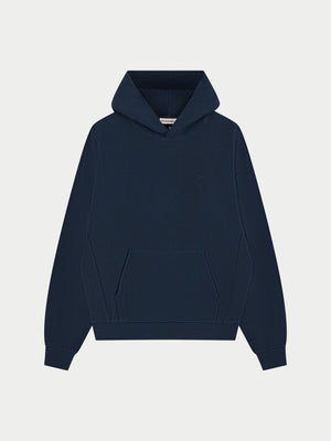 HEAVYWEIGHT WASHED RIBBED HOODIE - NAVY