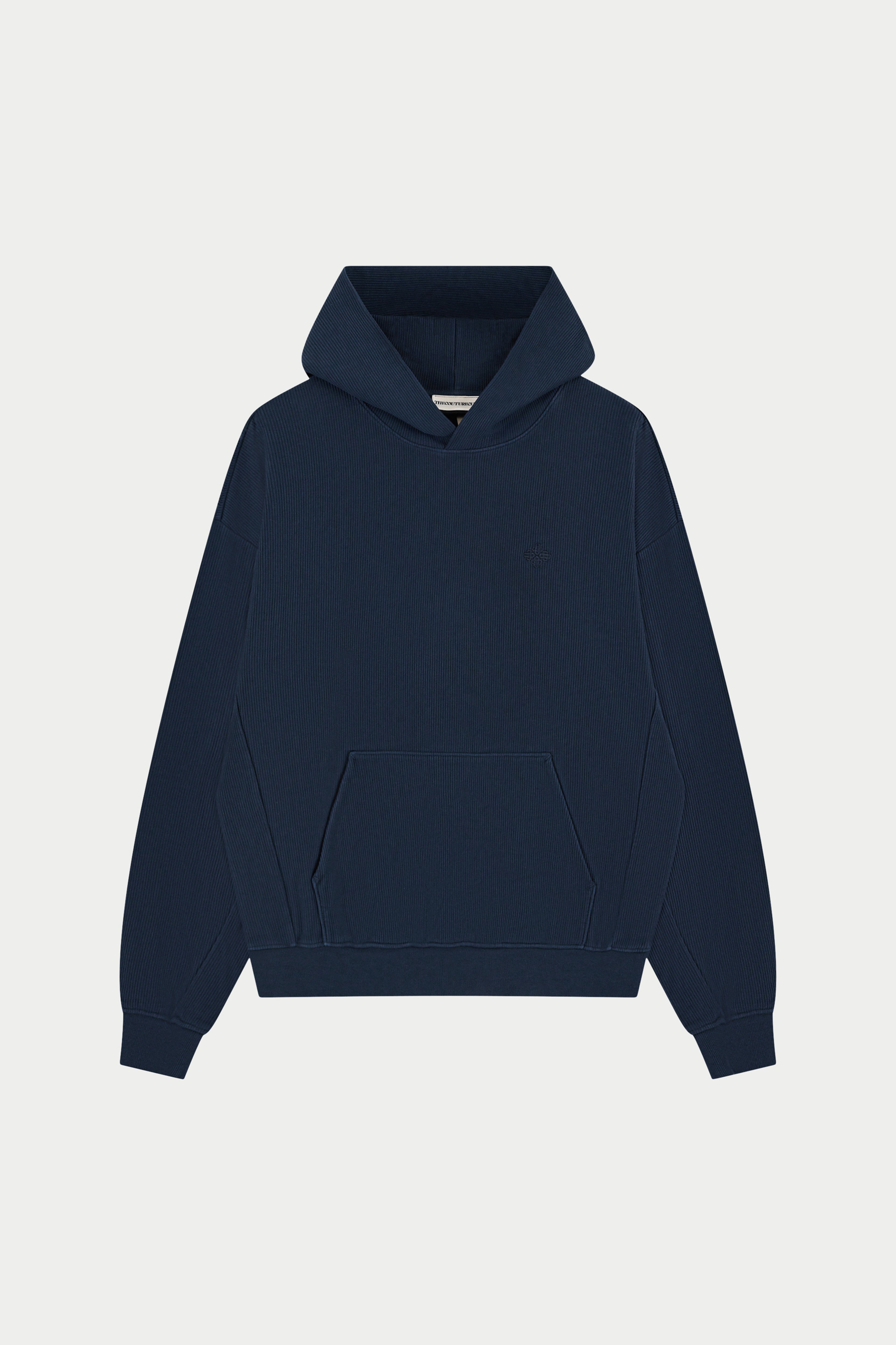 HEAVYWEIGHT WASHED RIBBED HOODIE - NAVY