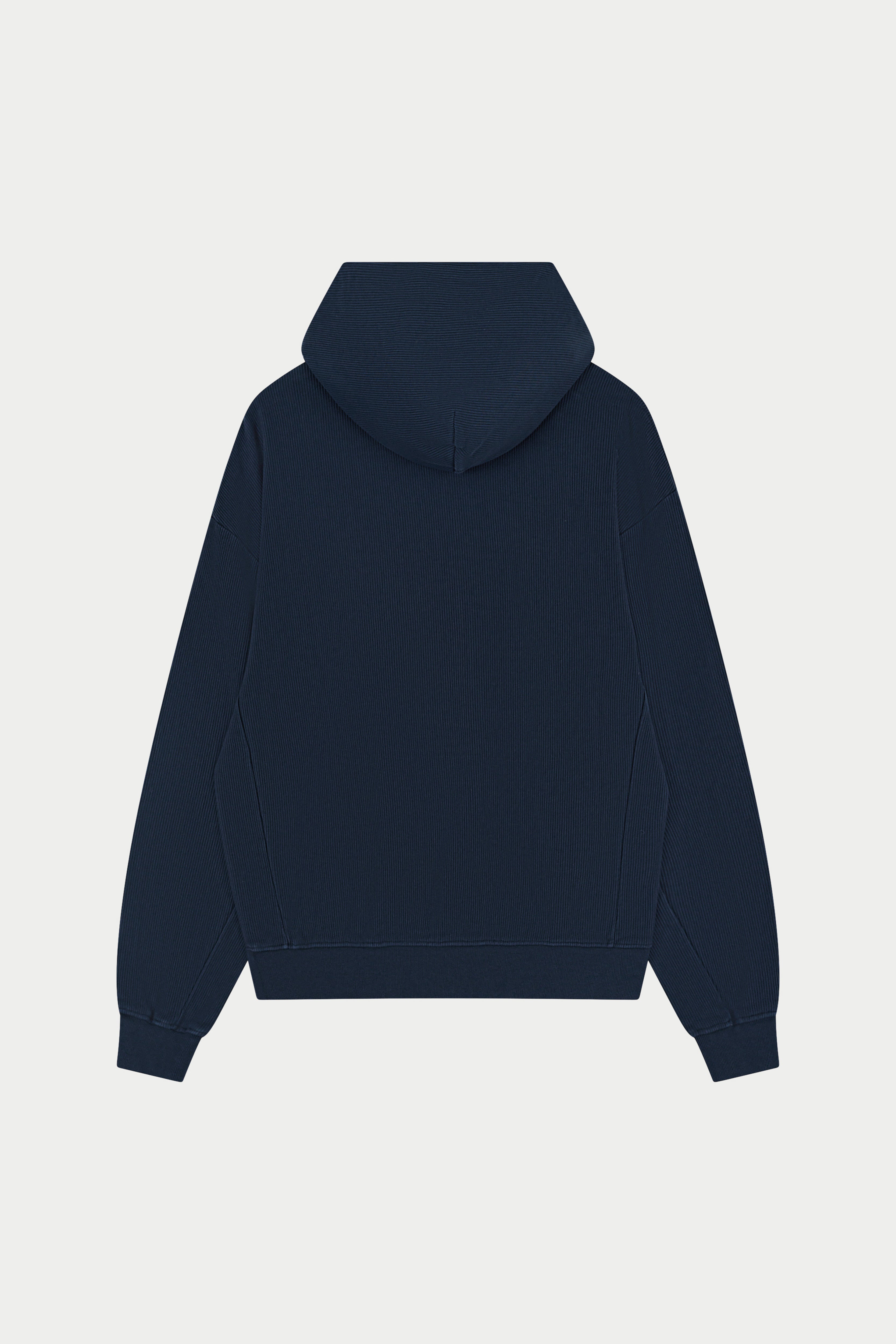 HEAVYWEIGHT WASHED RIBBED HOODIE - NAVY