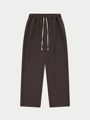 HEAVYWEIGHT WASHED RIBBED JERSEY JOGGERS - BROWN