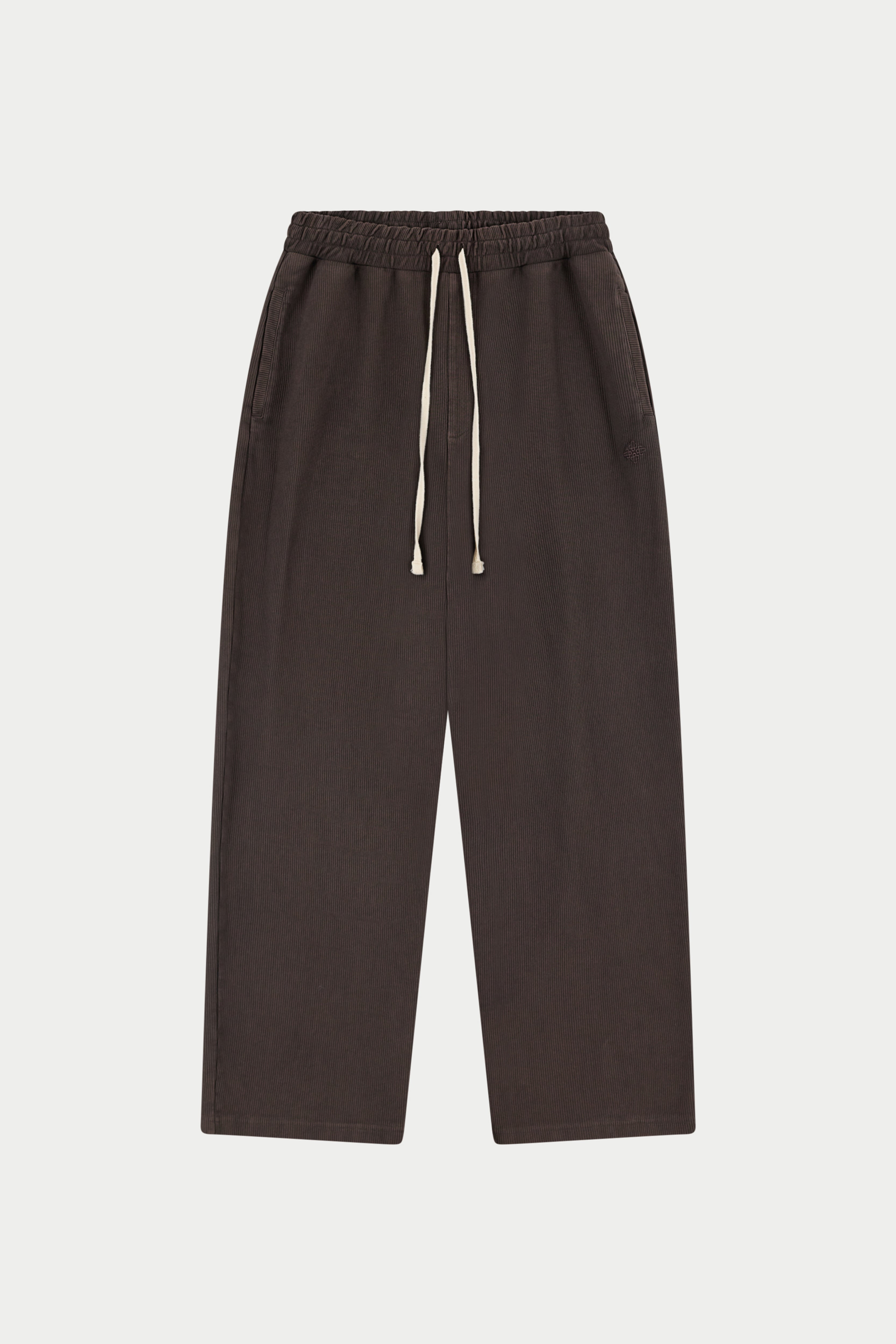 HEAVYWEIGHT WASHED RIBBED JERSEY JOGGERS - BROWN