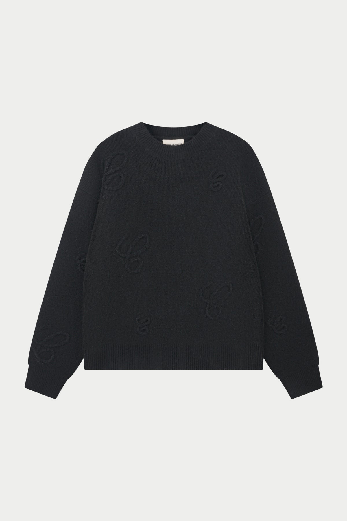 SCRIPT APPLIQUE JUMPER - BLACK