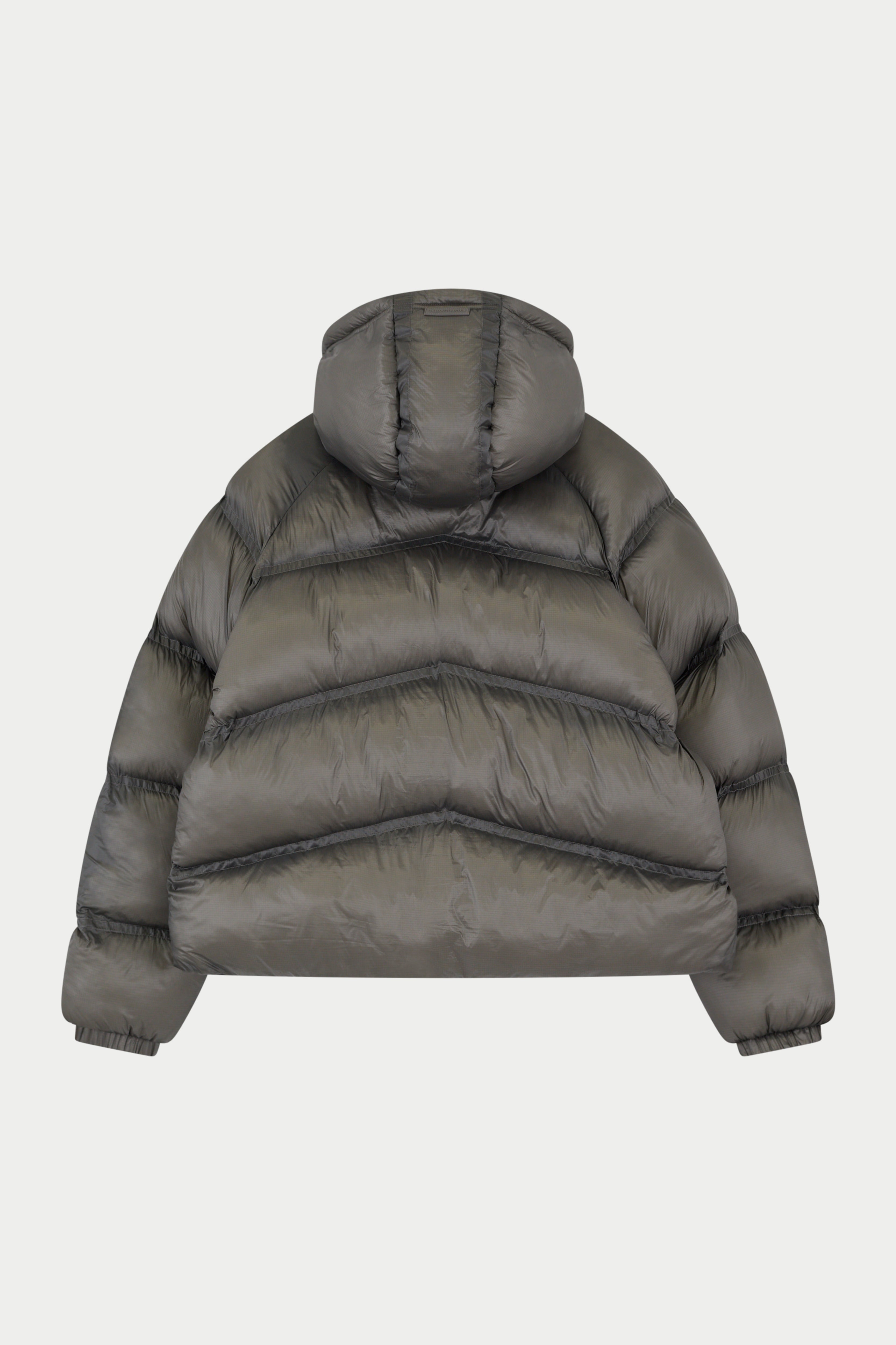 TRANSLUCENT HOODED PUFFER - KHAKI