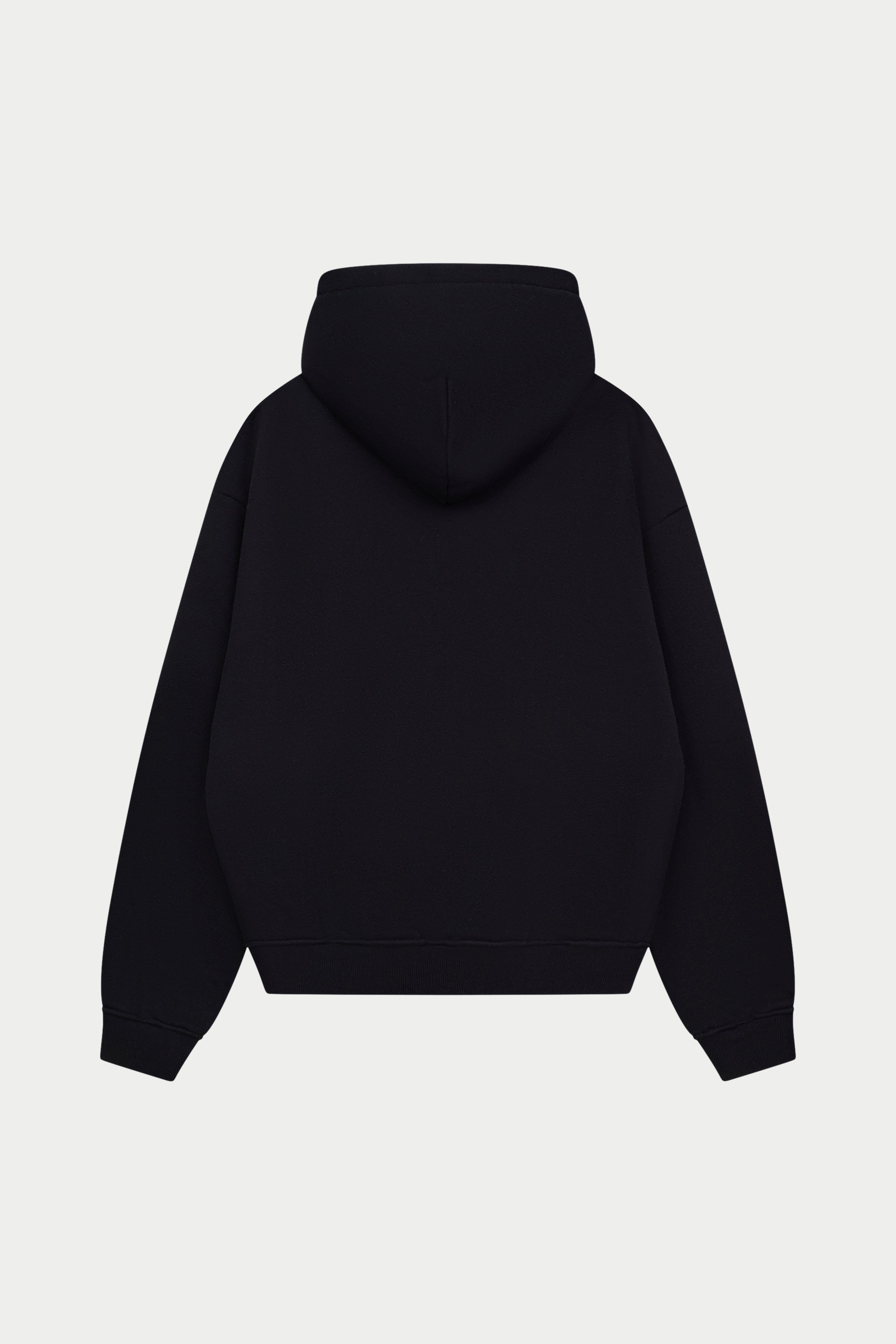 HEAVYWEIGHT MONOGRAM APPLIQUE EMBLEM ZIP THROUGH - BLACK