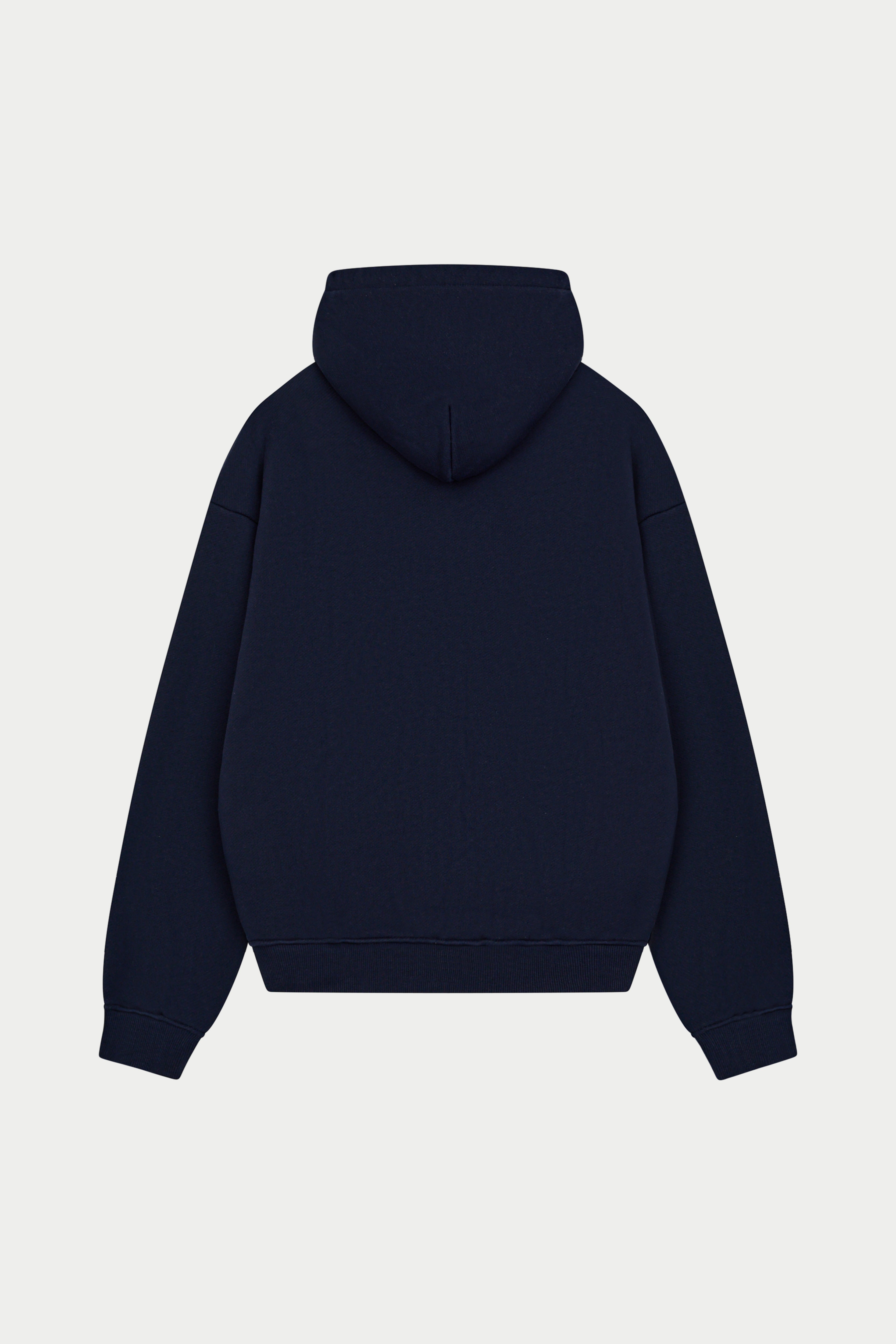 HEAVYWEIGHT MONOGRAM APPLIQUE EMBLEM ZIP THROUGH - NAVY