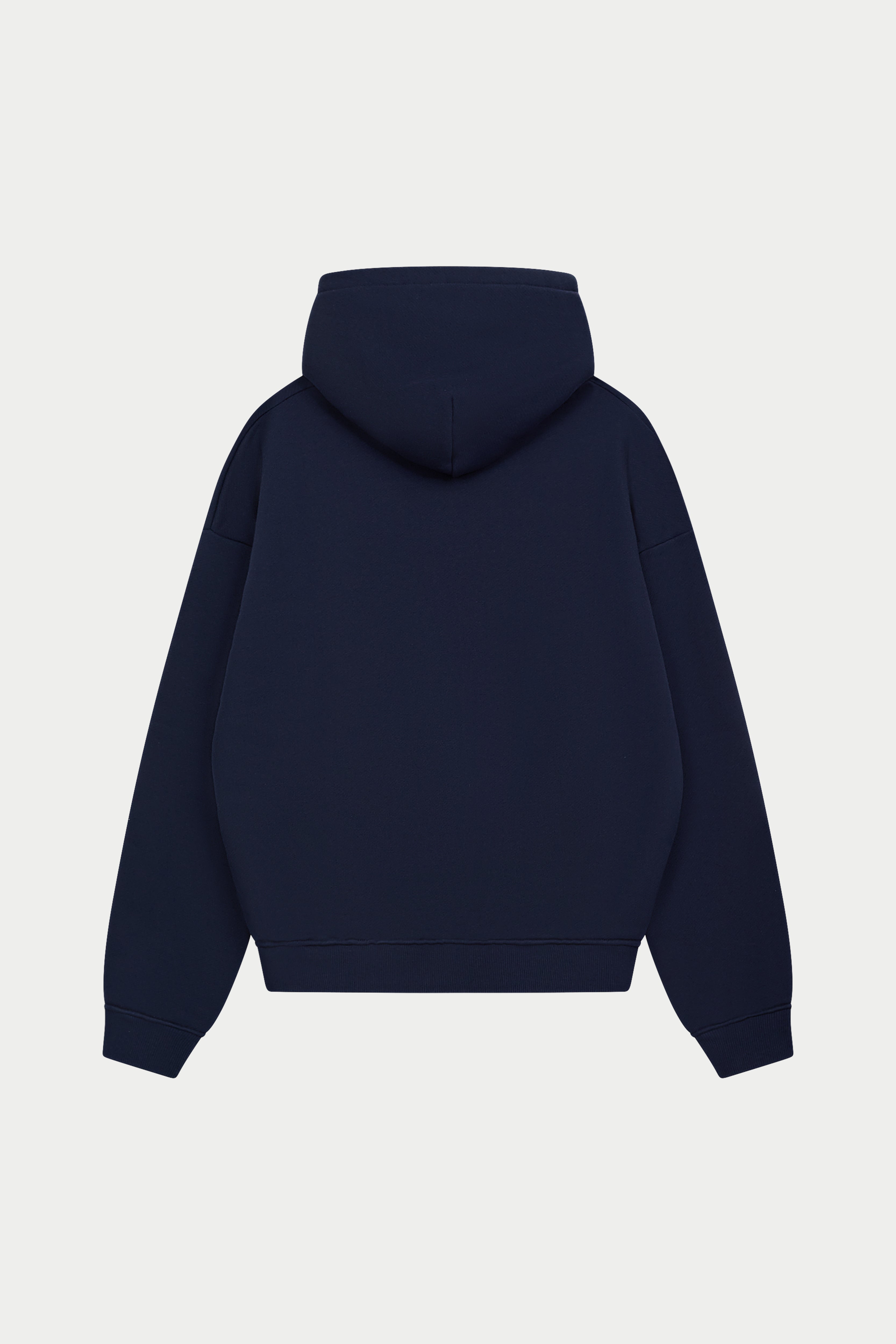 HEAVYWEIGHT MONOGRAM APPLIQUE EMBLEM HOODIE - NAVY
