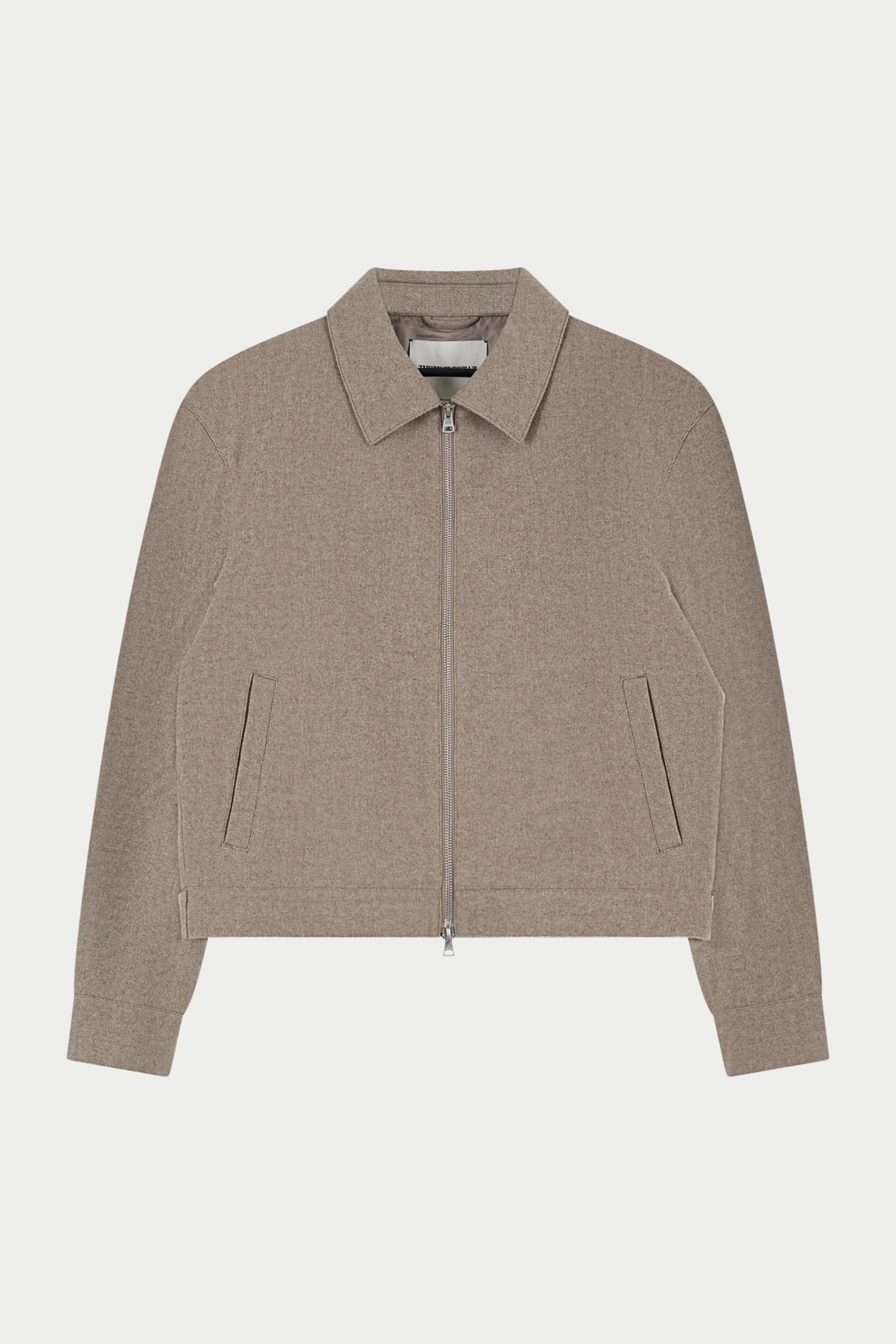 TAILORED HERRINGBONE JACKET - BEIGE