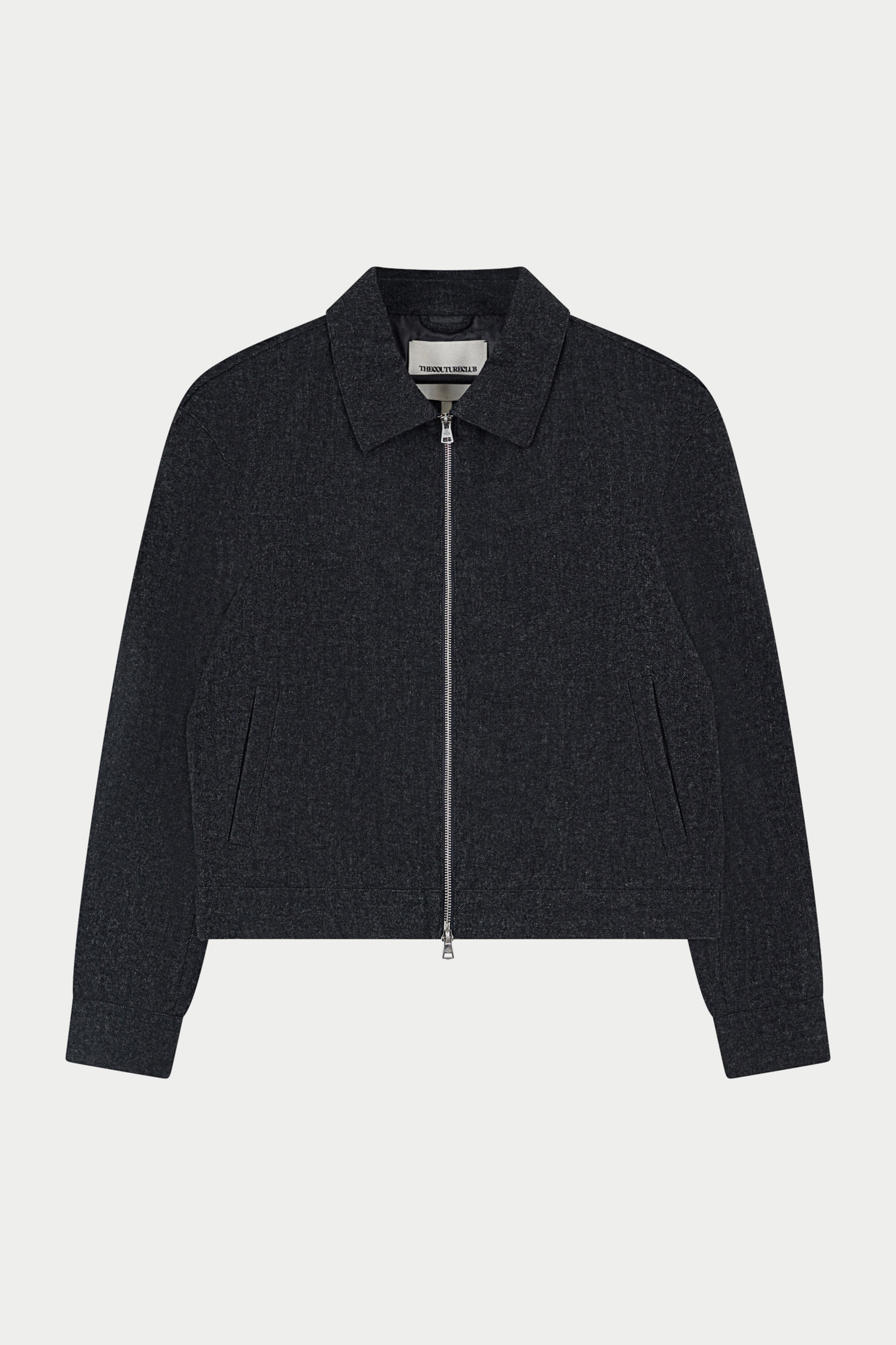 TAILORED HERRINGBONE JACKET - CHARCOAL