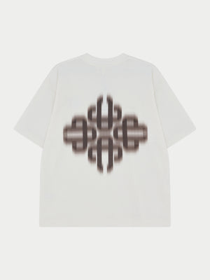 MOTION BLURRED EMBLEM T-SHIRT - OFF WHITE