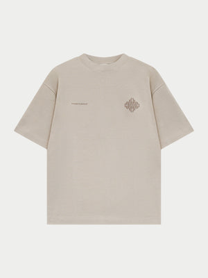 MOTION BLURRED EMBLEM T-SHIRT - STONE
