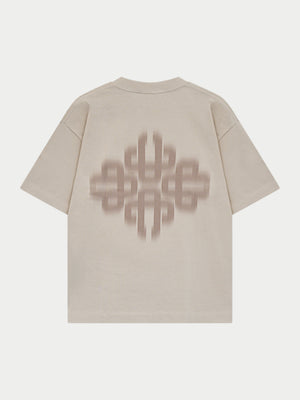 MOTION BLURRED EMBLEM T-SHIRT - STONE