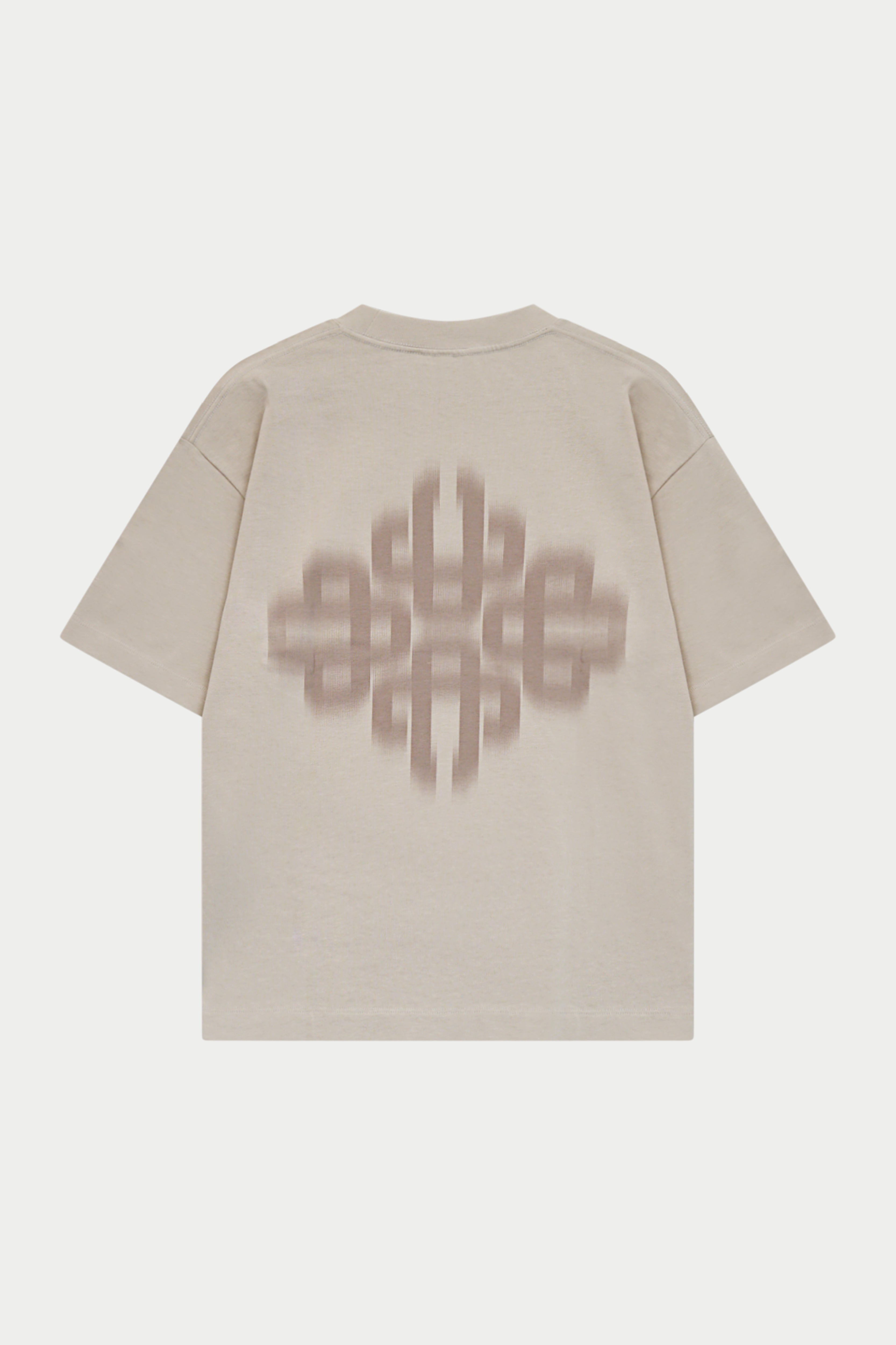 MOTION BLURRED EMBLEM T-SHIRT - STONE