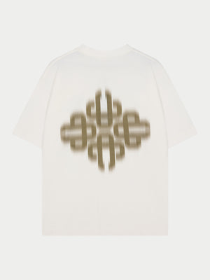 MOTION BLURRED EMBLEM T-SHIRT - KHAKI