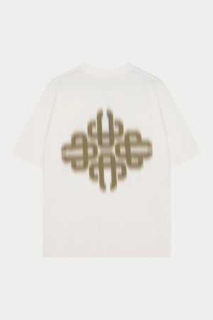MOTION BLURRED EMBLEM T-SHIRT - KHAKI