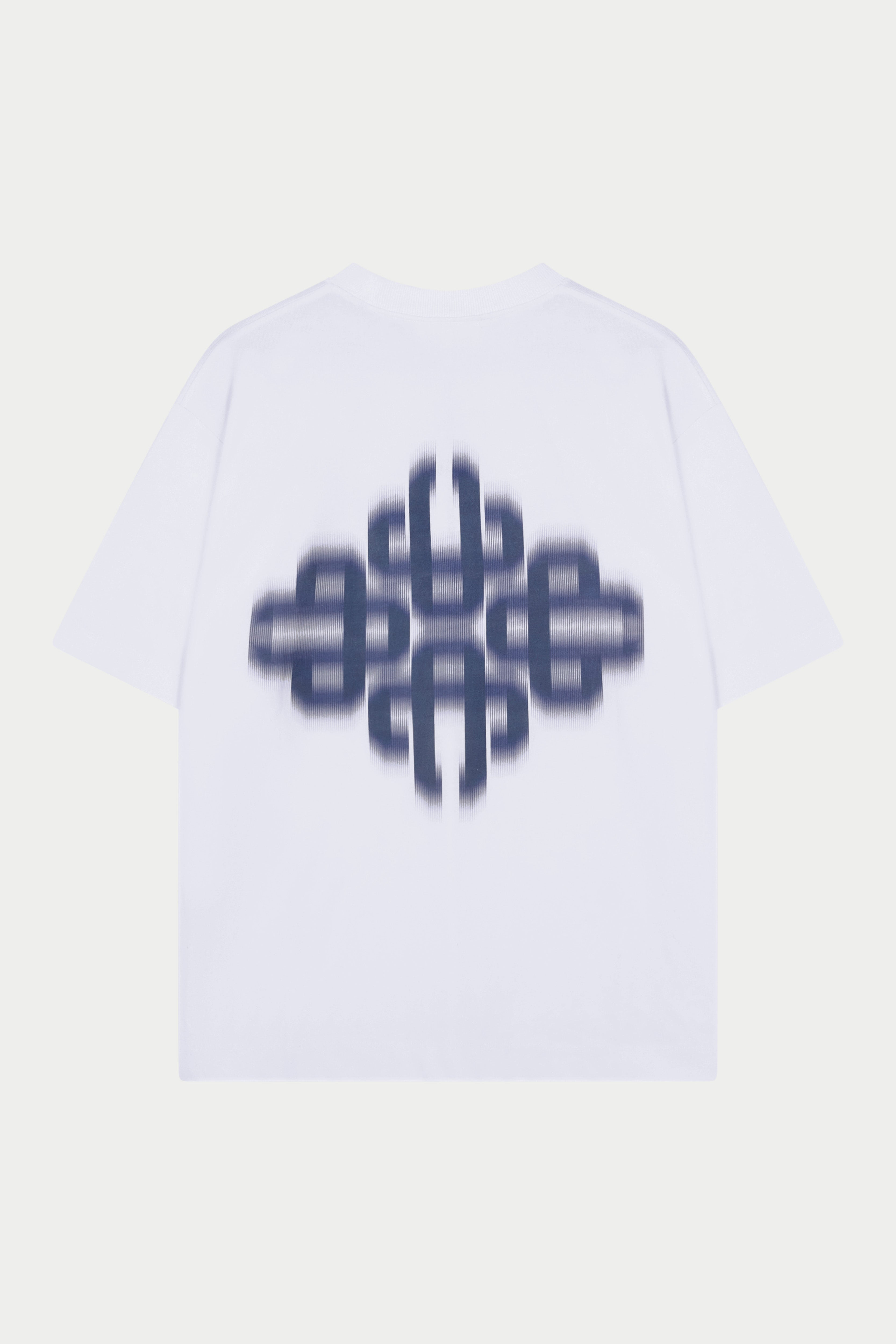 MOTION BLURRED EMBLEM T-SHIRT - NAVY