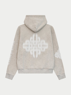 MOTION BLURRED HOODIE - GREY MARL