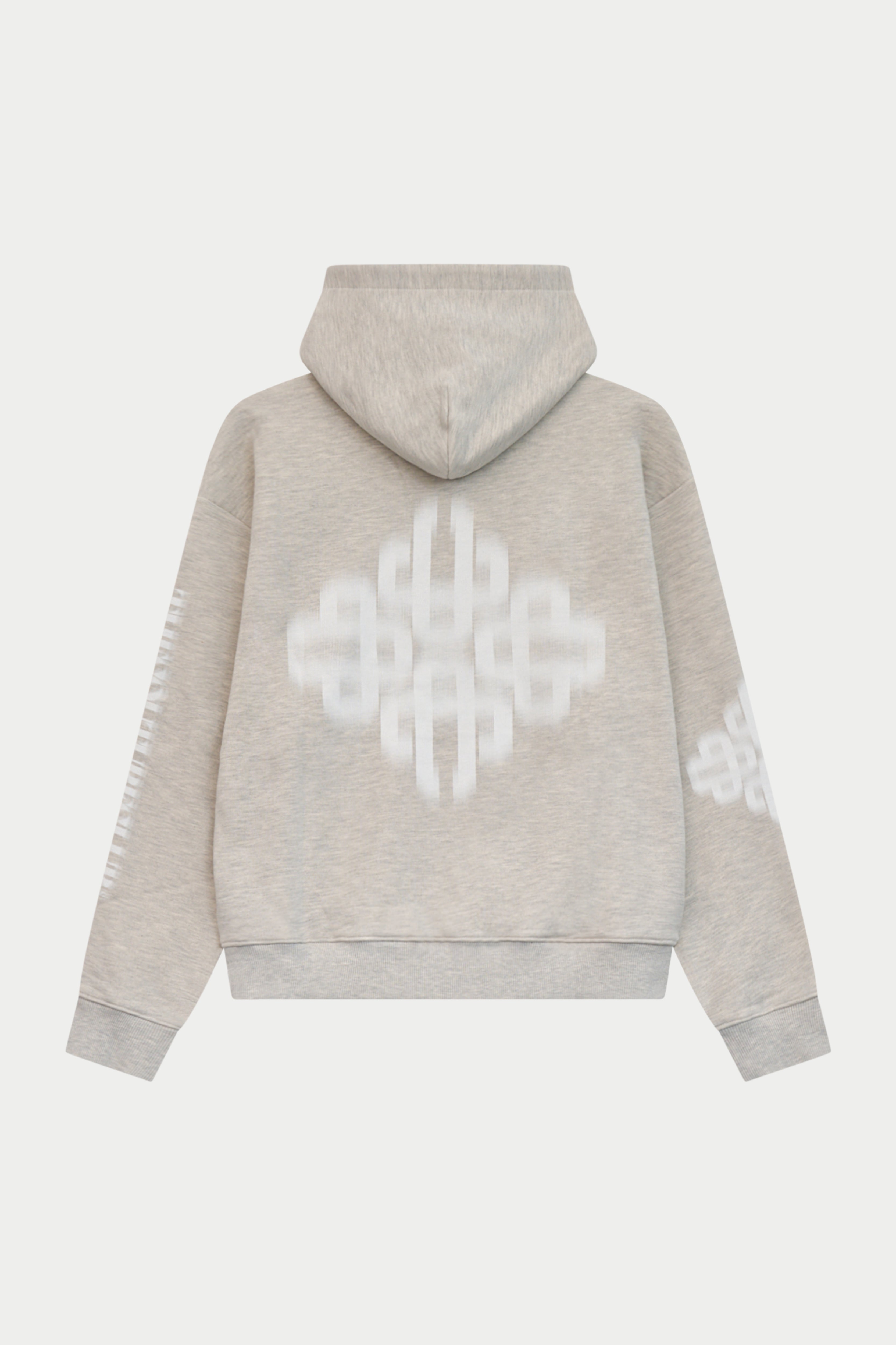 MOTION BLURRED HOODIE - GREY MARL