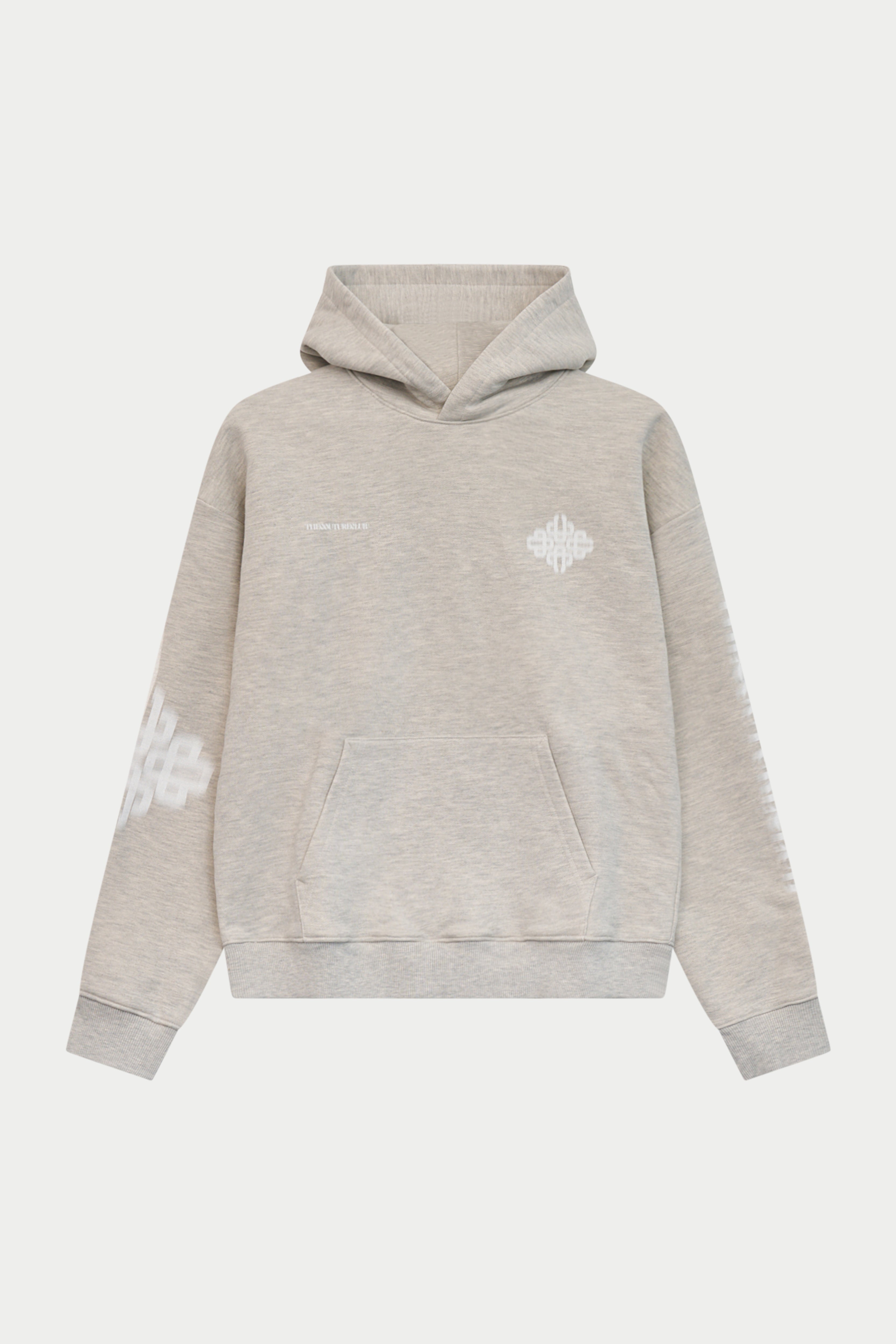 MOTION BLURRED HOODIE - GREY MARL