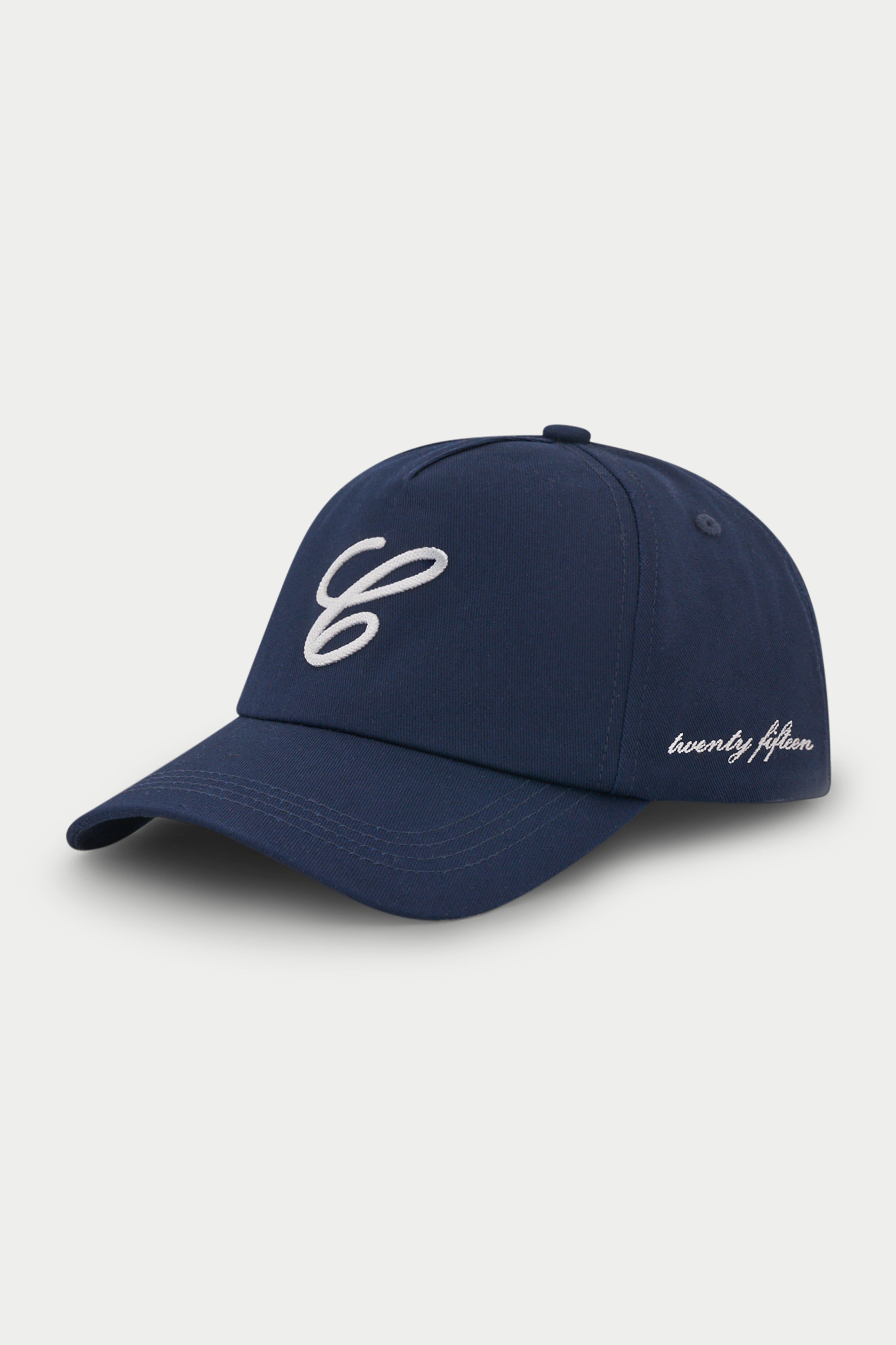 C SCRIPT CAP - NAVY | The Couture Club