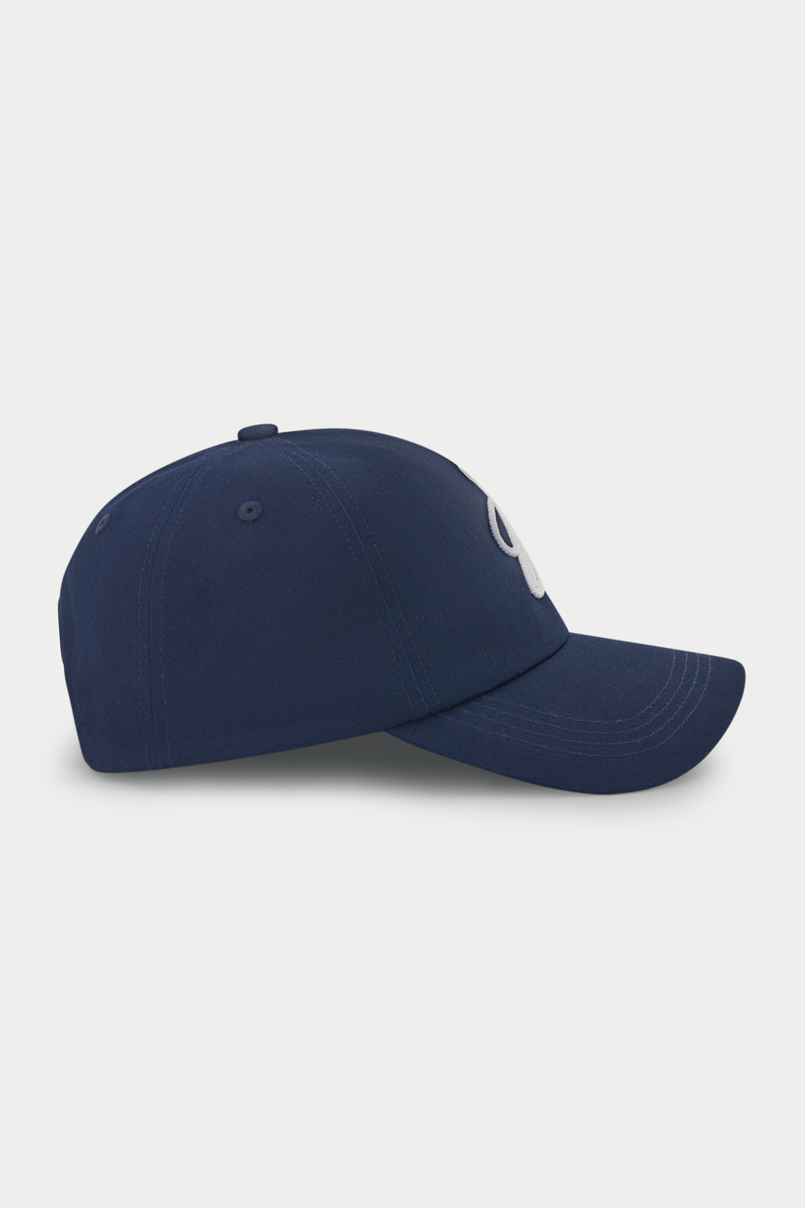 C SCRIPT CAP - NAVY | The Couture Club