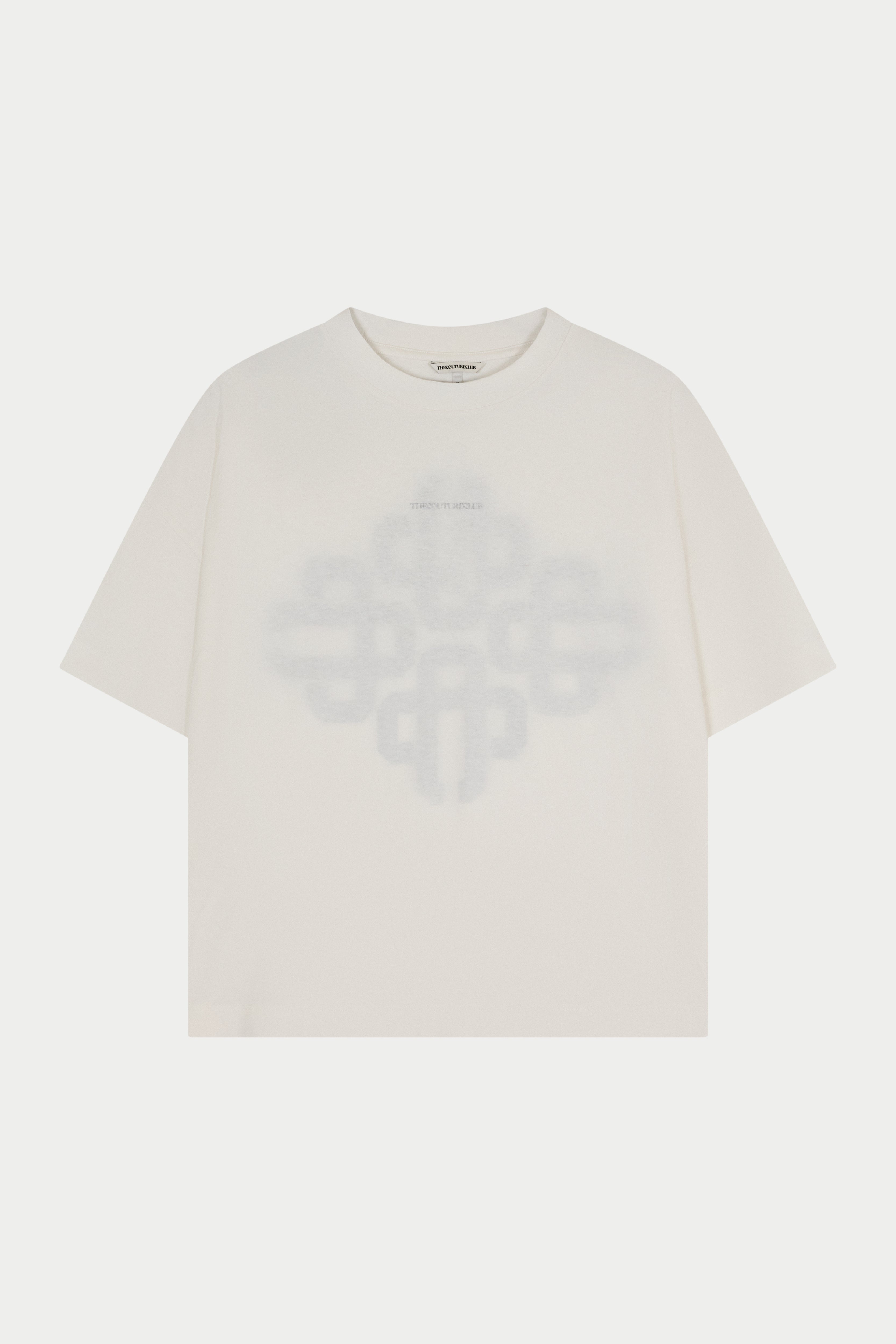 White t-shirt with a logo