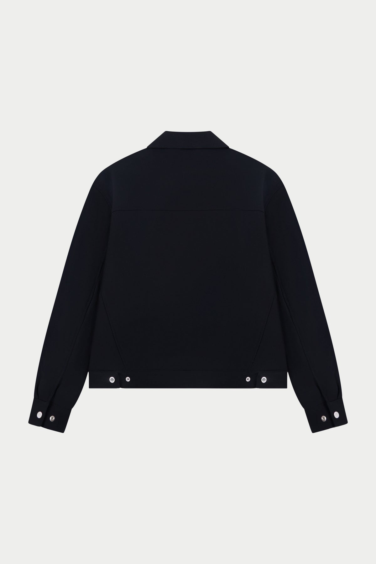 FAUX LEATHER POCKET TAILORED JACKET - BLACK