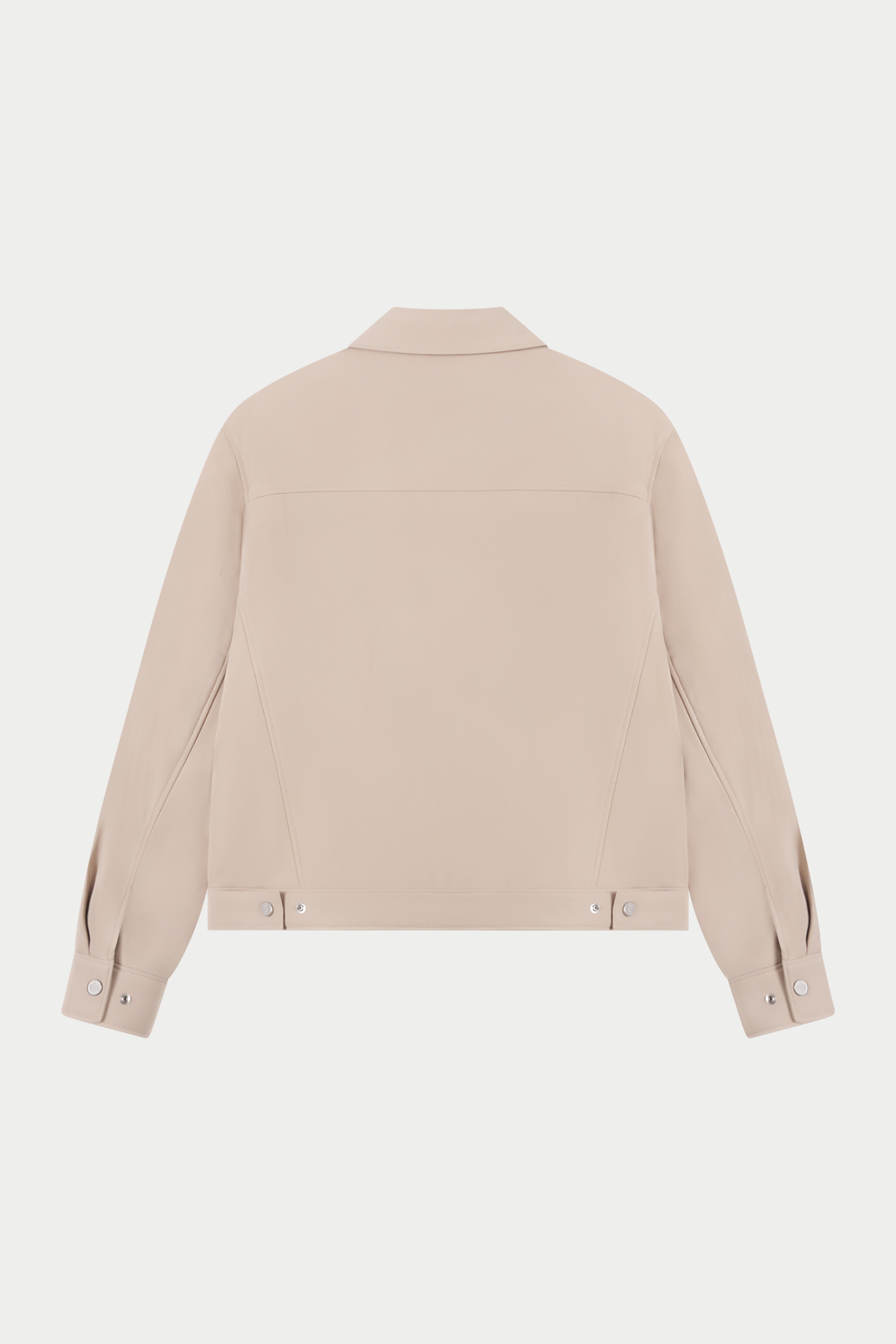 FAUX LEATHER POCKET TAILORED JACKET - STONE