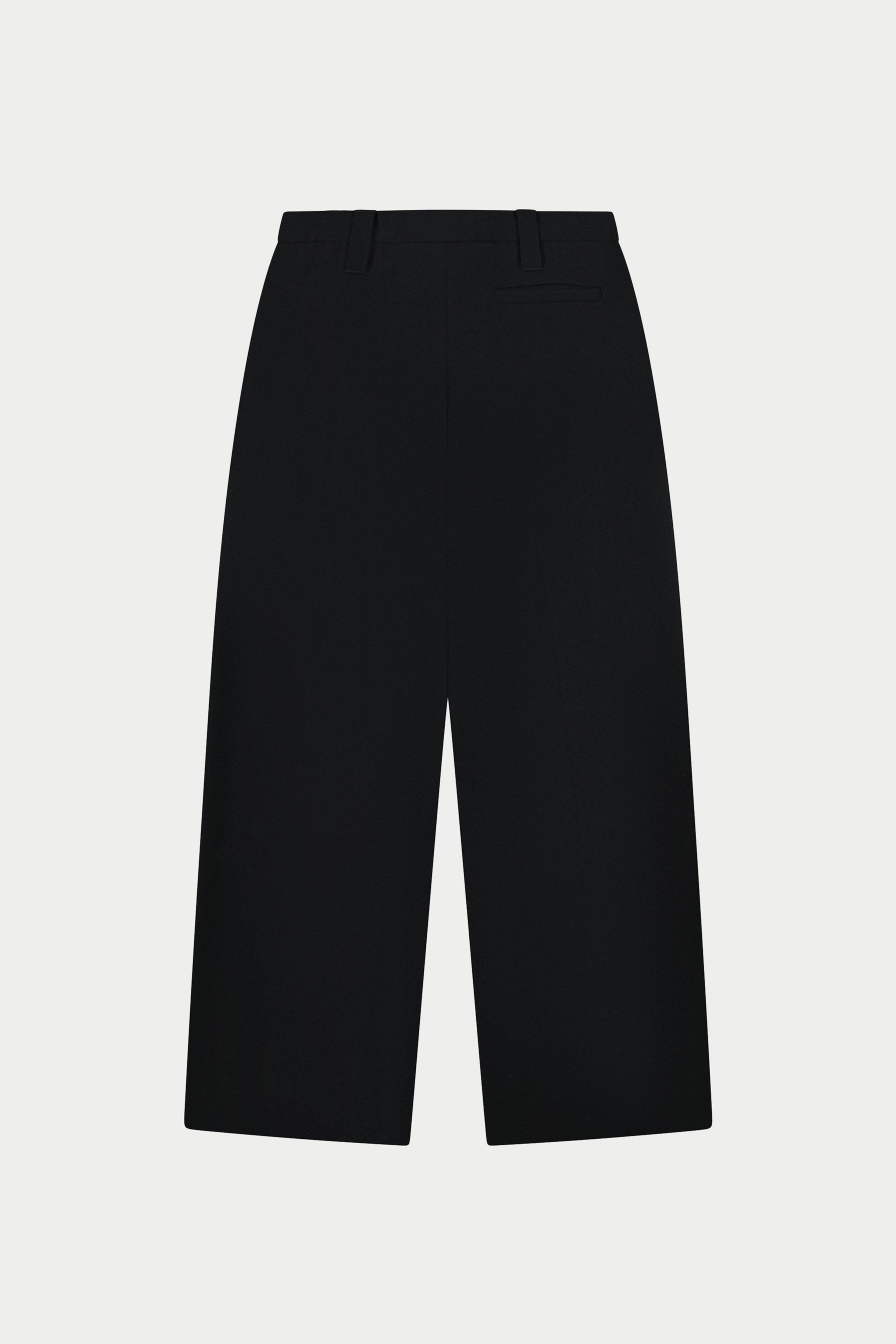 BARREL LEG TAILORED TROUSERS - BLACK
