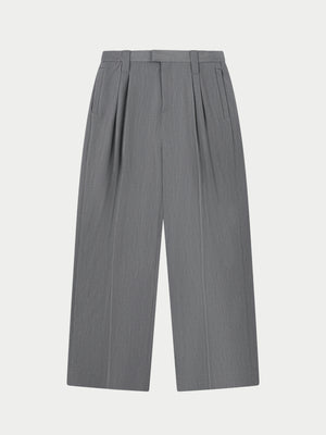 BARREL LEG TAILORED TROUSERS - GREY