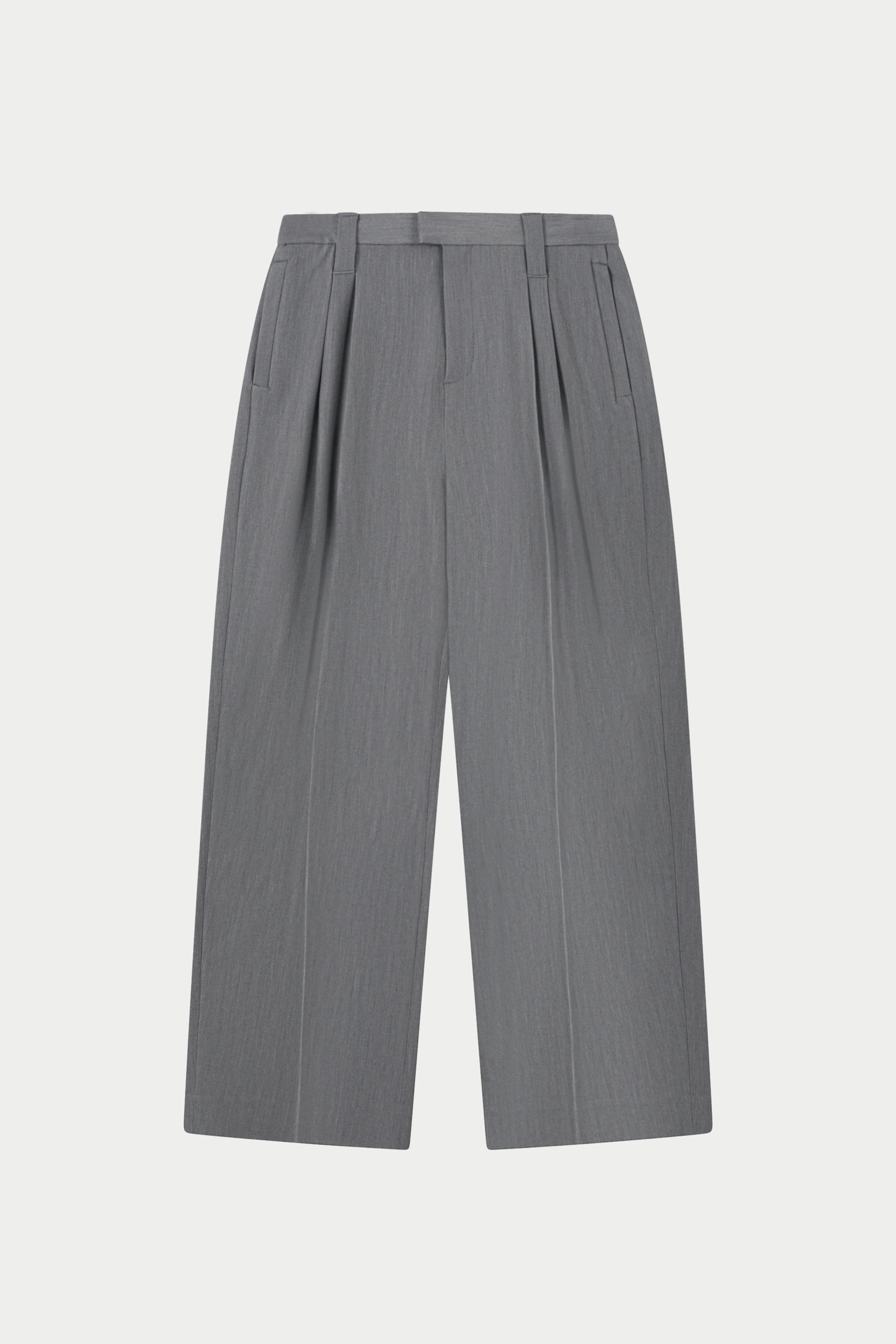 BARREL LEG TAILORED TROUSERS - GREY