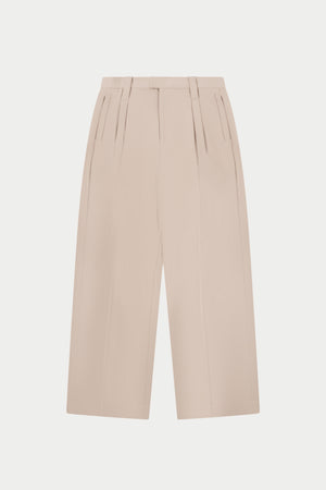 BARREL LEG TAILORED TROUSERS - STONE
