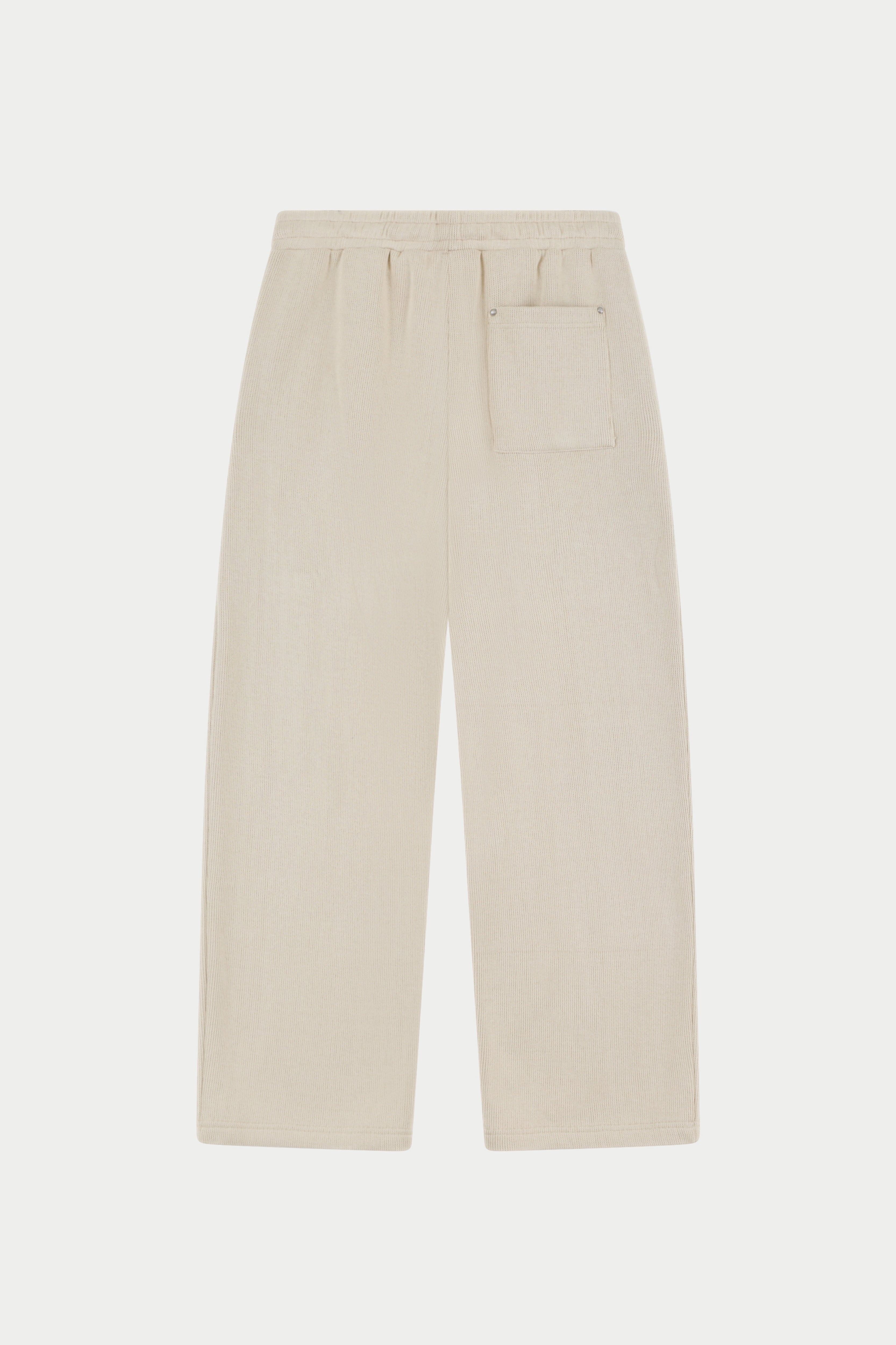 KNIT CONTRAST DRAWCORDS RELAXED JOGGERS - BEIGE