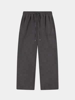KNIT CONTRAST DRAWCORDS RELAXED JOGGERS - CHARCOAL