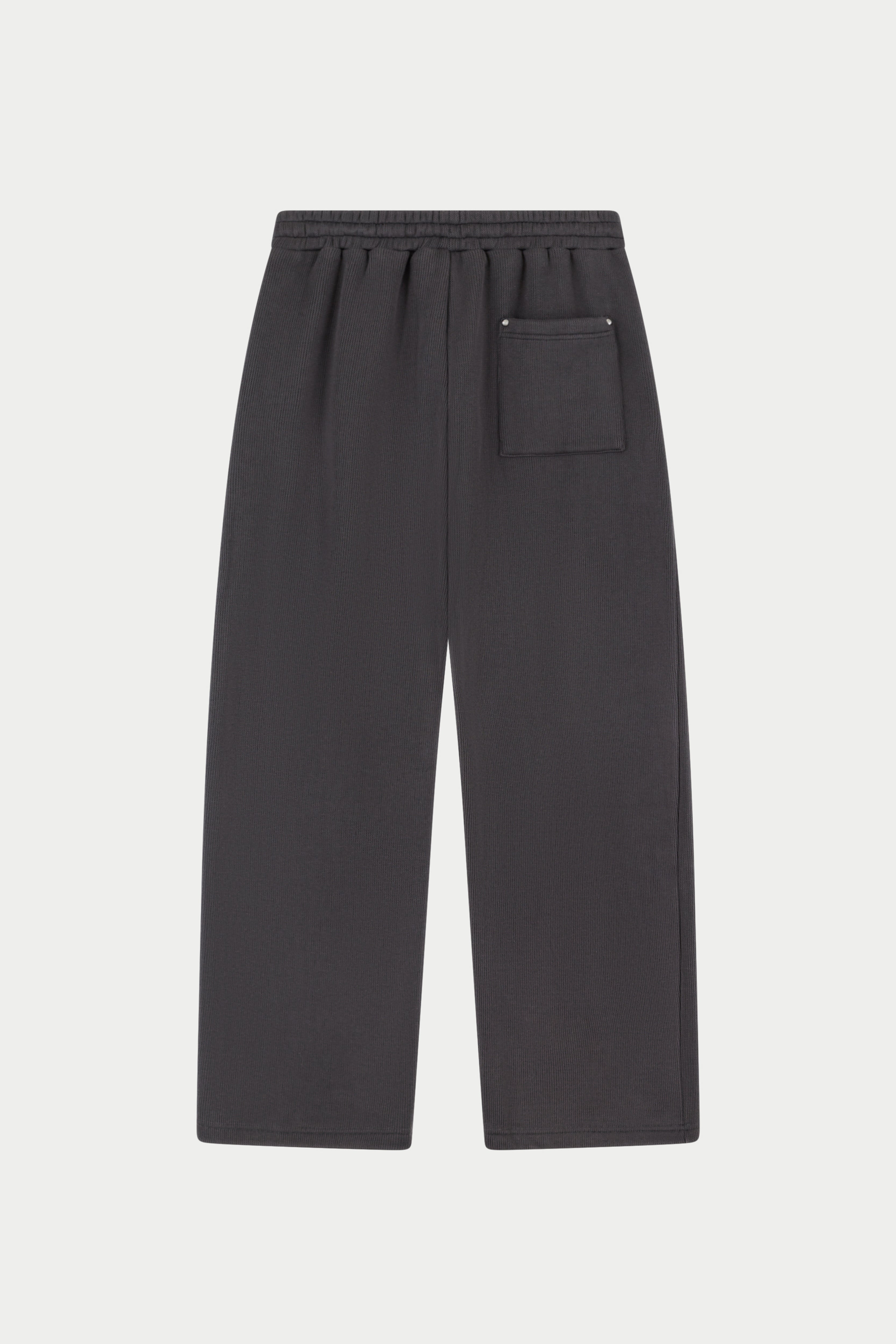 KNIT CONTRAST DRAWCORDS RELAXED JOGGERS - CHARCOAL