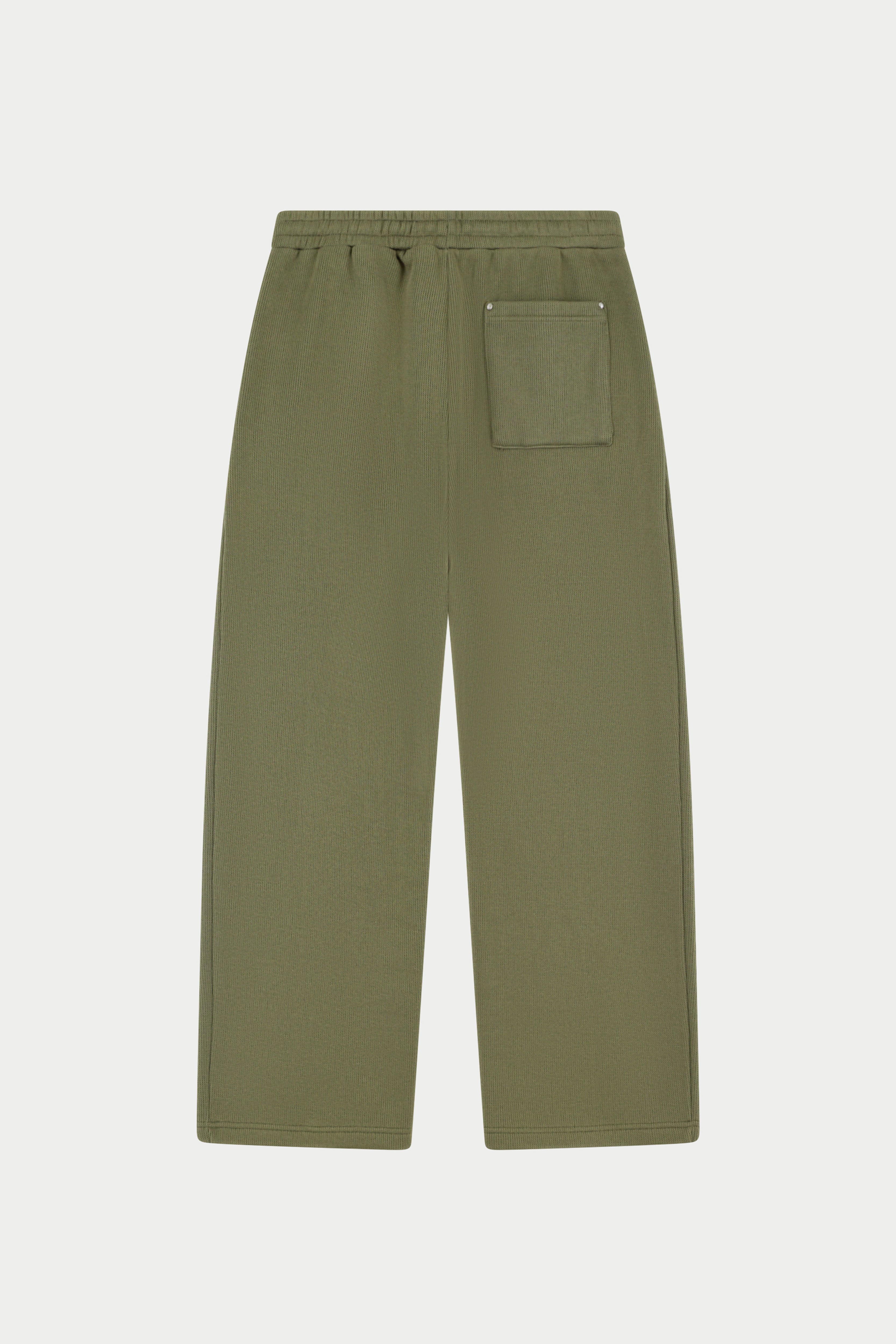 KNIT CONTRAST DRAWCORDS RELAXED JOGGERS - KHAKI