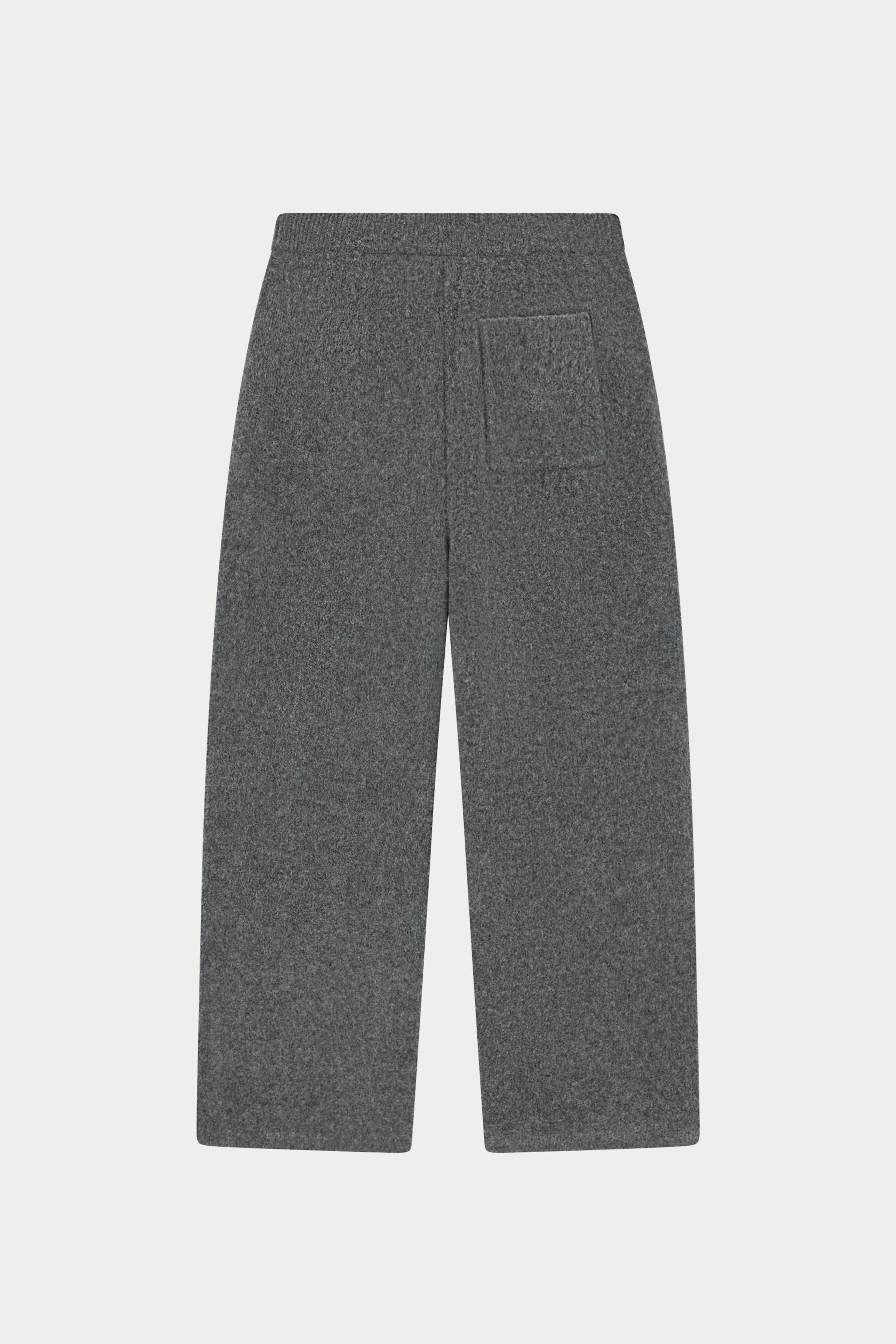 CHAINSTITCH EMBROIDERY KNITTED BARREL LEG JOGGERS - CHARCOAL