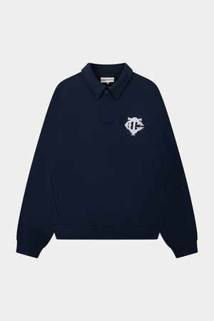 HEAVYWEIGHT MONOGRAM POLO - NAVY