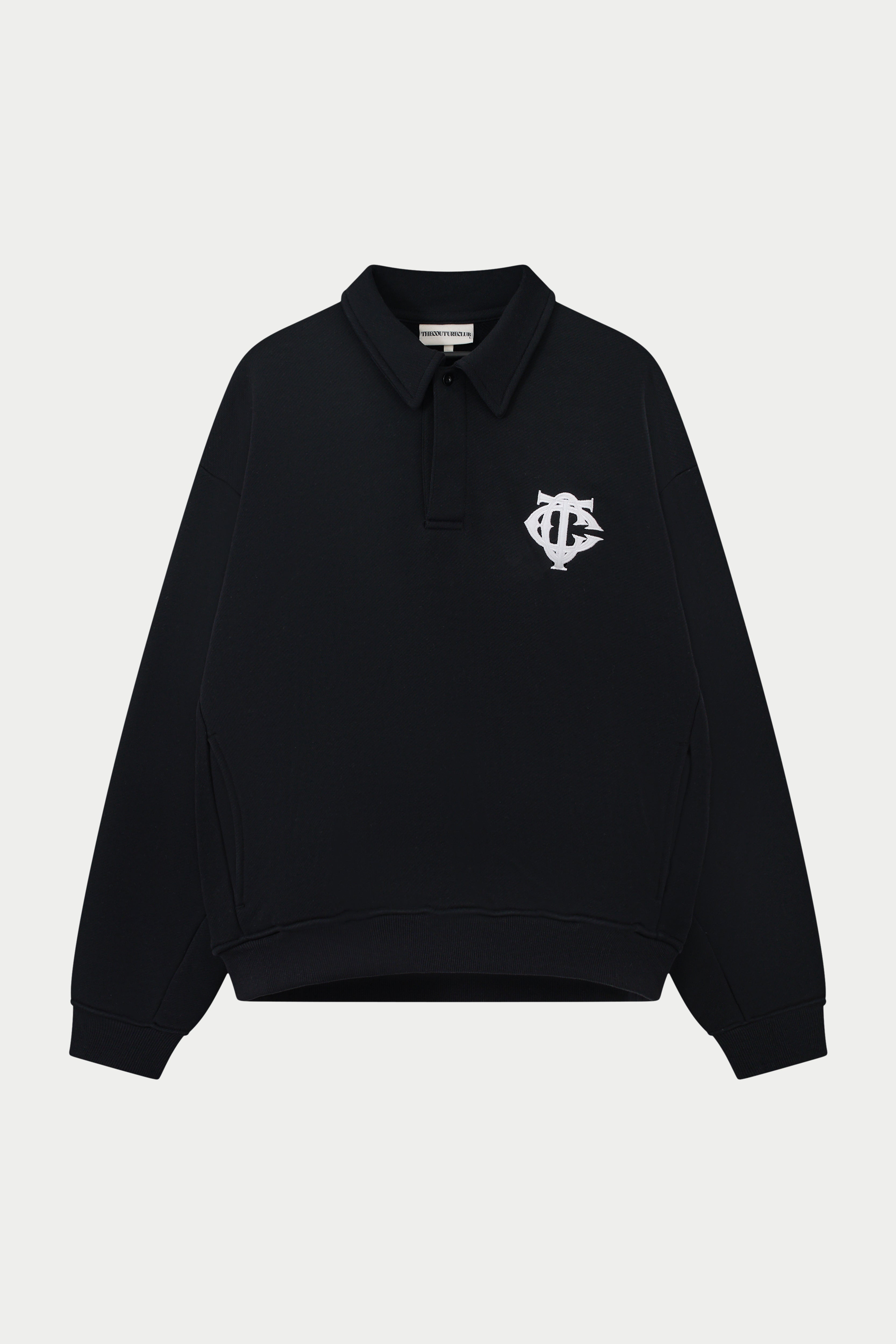 HEAVYWEIGHT MONOGRAM POLO - BLACK