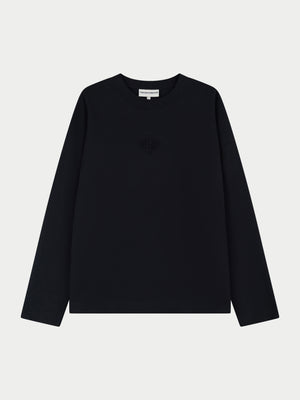 APPLIQUÉ EMBLEM LONG SLEEVE - BLACK