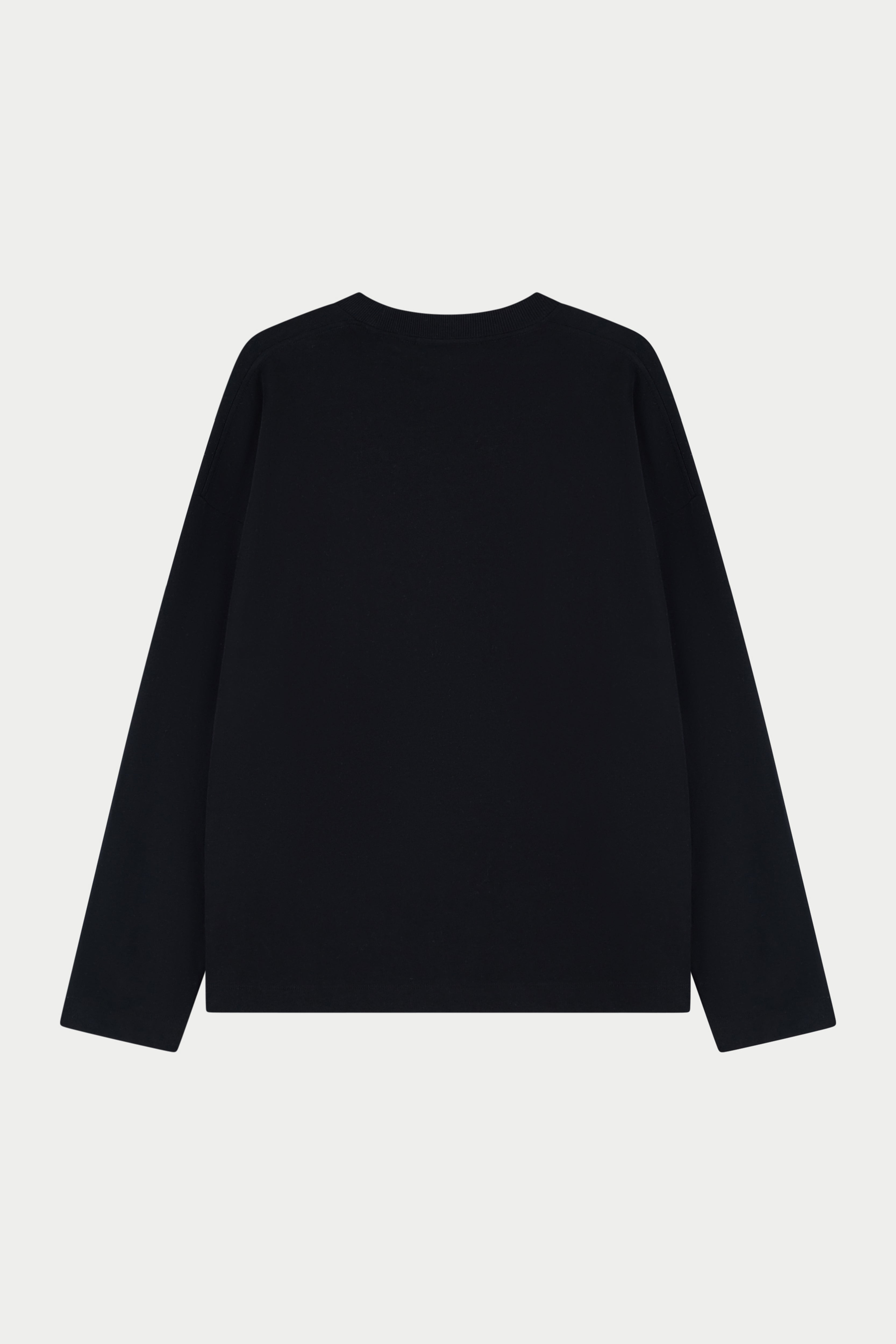 Black long-sleeve t-sshirt on a white background