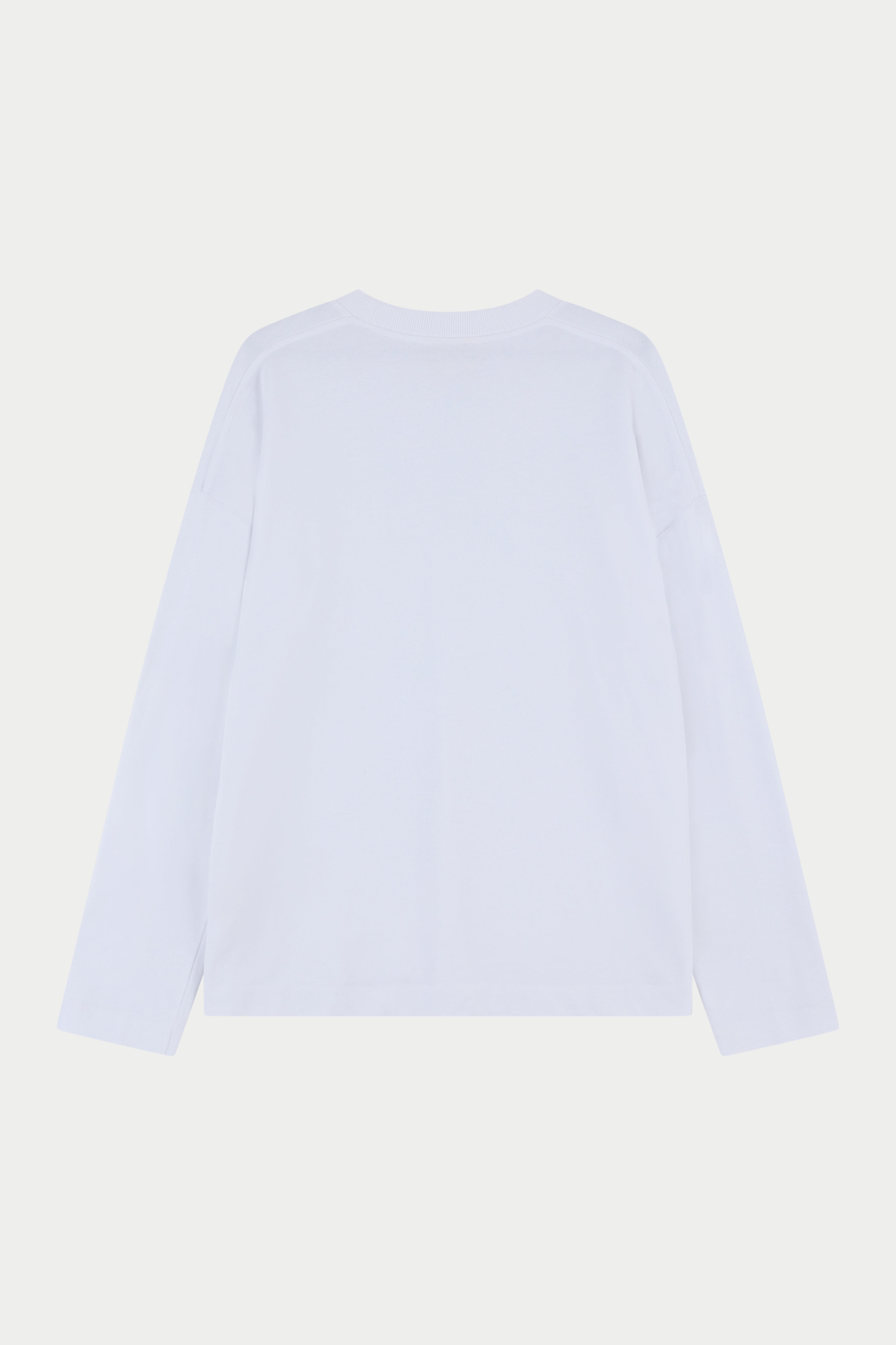 Light long-sleeve t-shirt on a light grey background