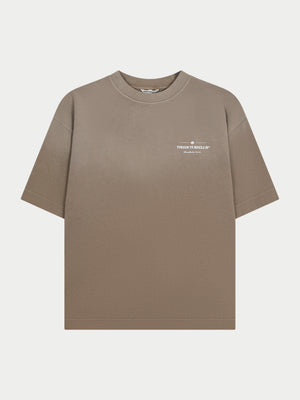 SPRAY WASH COPYRIGHT MULTI GRAPHIC T-SHIRT - BEIGE