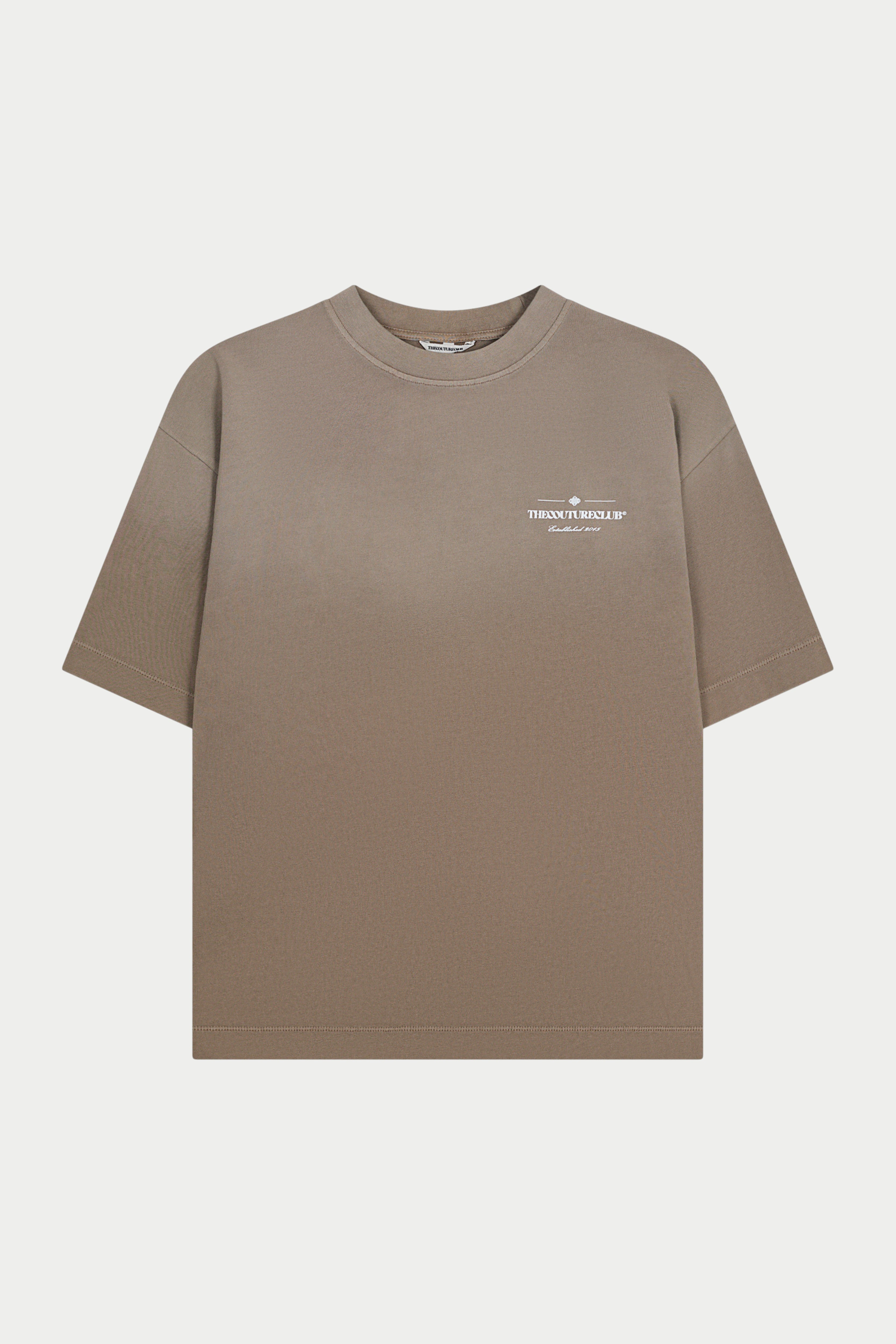 SPRAY WASH COPYRIGHT MULTI GRAPHIC T-SHIRT - BEIGE