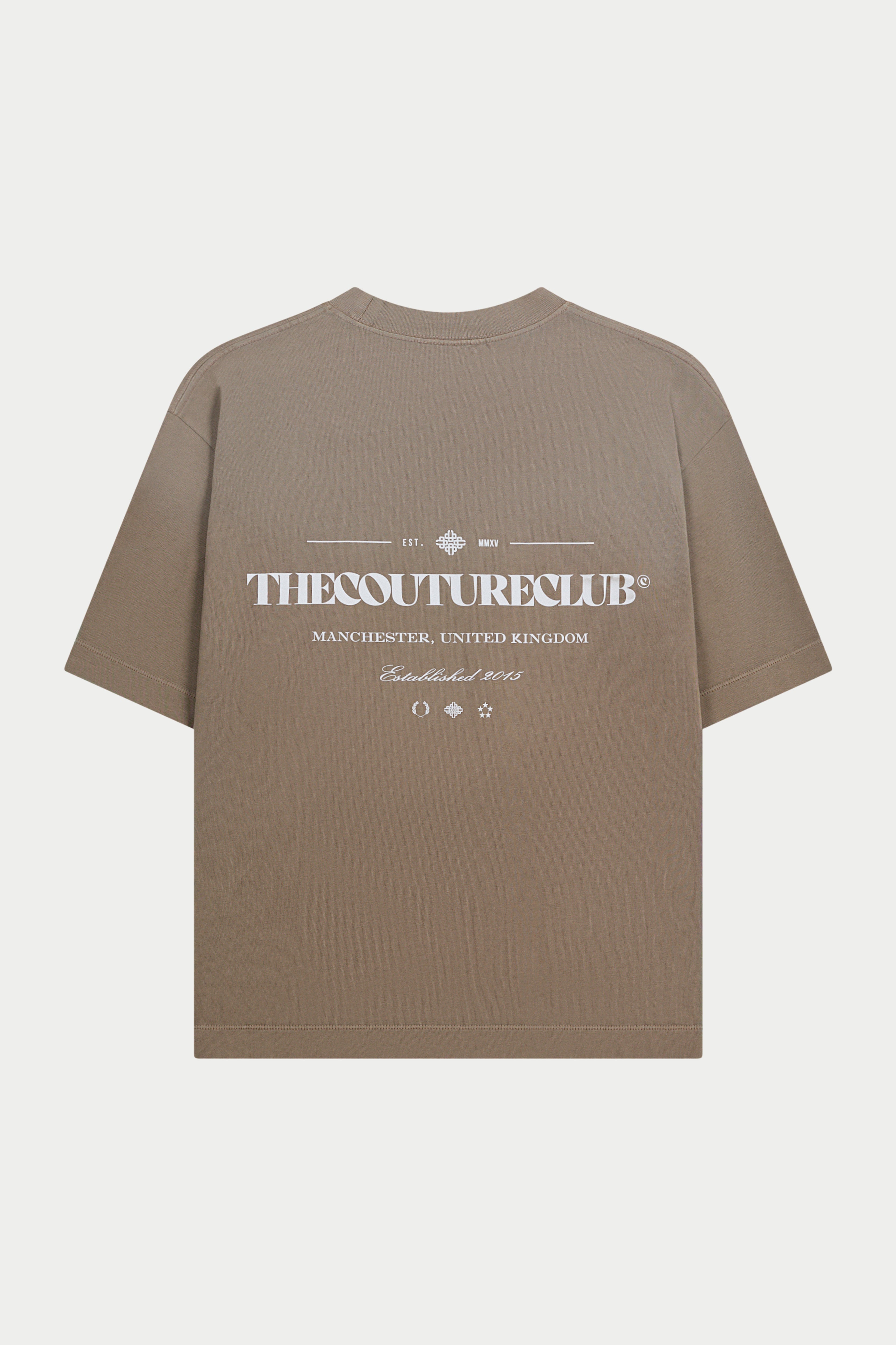 SPRAY WASH COPYRIGHT MULTI GRAPHIC T-SHIRT - BEIGE